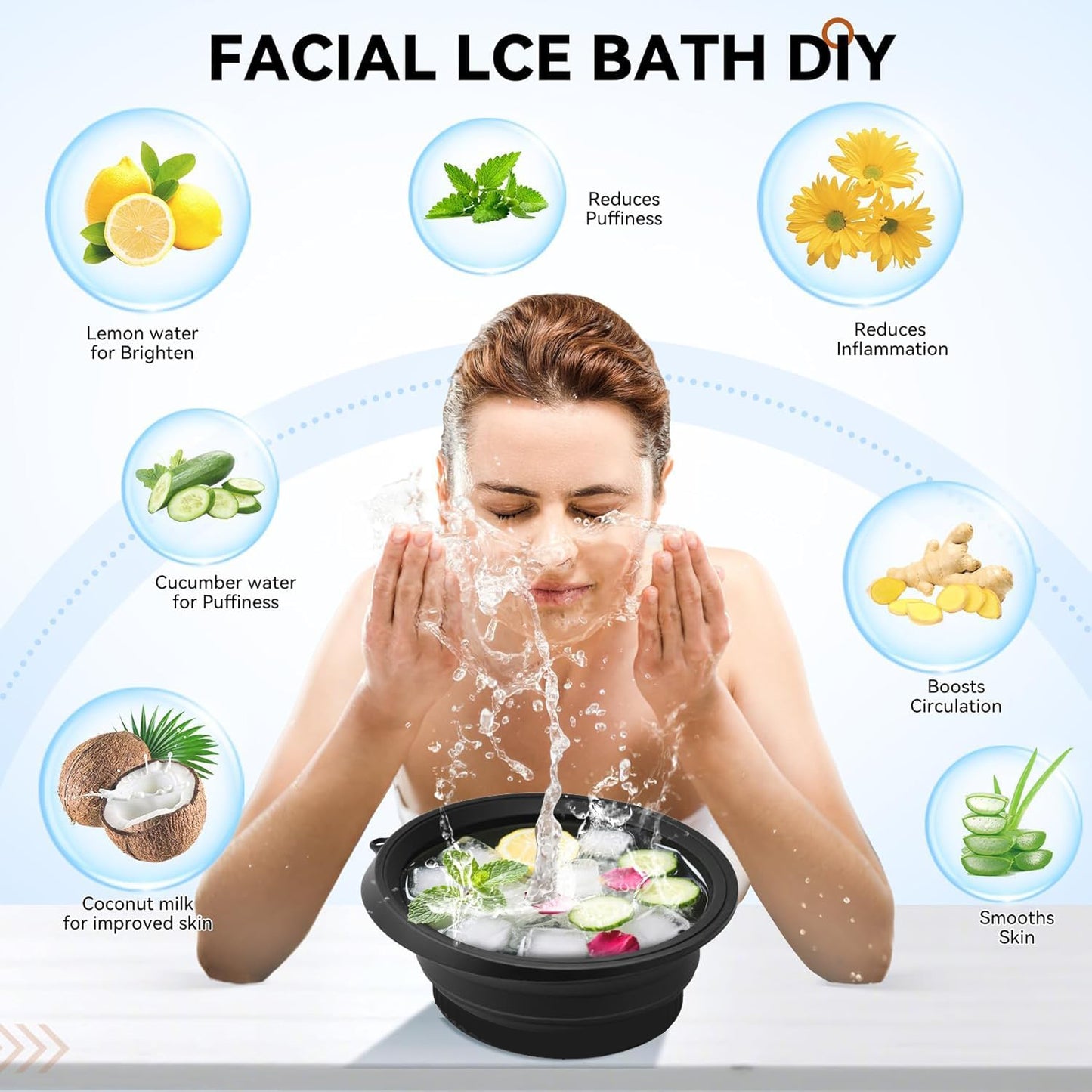 Foldable Silicone Ice Bath Bowl for Face Care (1 Pc) - Happy Price - Image 5