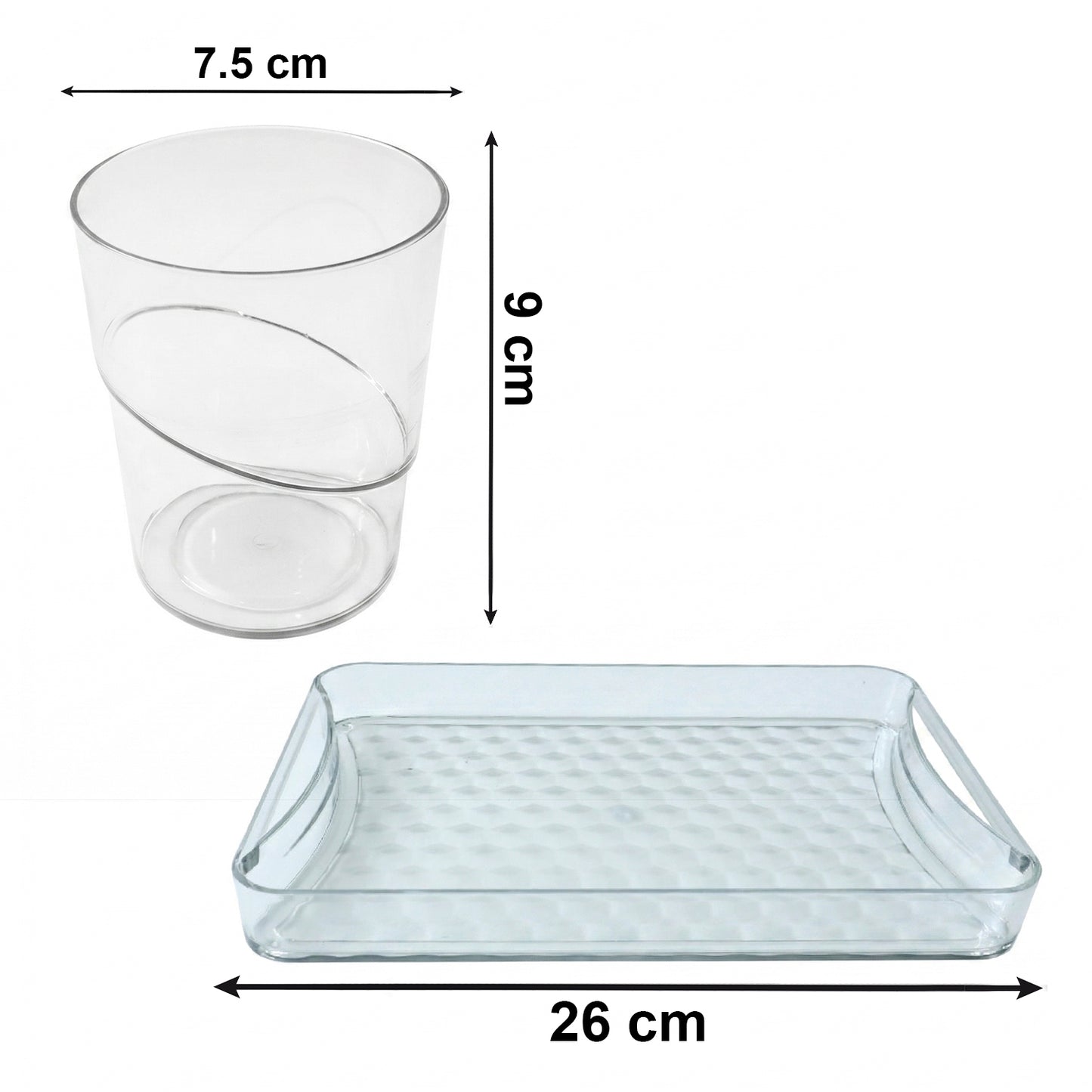 Glass Beverage Serving Set with 6 Tumblers and 1 Tray - Great Price - Image 5