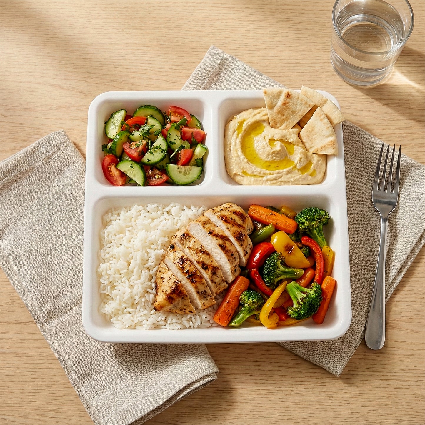 Durable Plastic 3-Compartment Plate for Meal Serving - 1 Pc - Happy Price - Image 6
