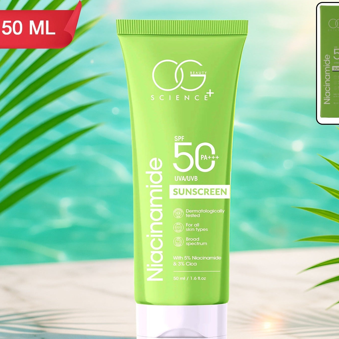 SPF 50 PA+++ Niacinamide Sunscreen 50 ML - Broad Spectrum UVA/UVB Protection - Happy Price - Image 1