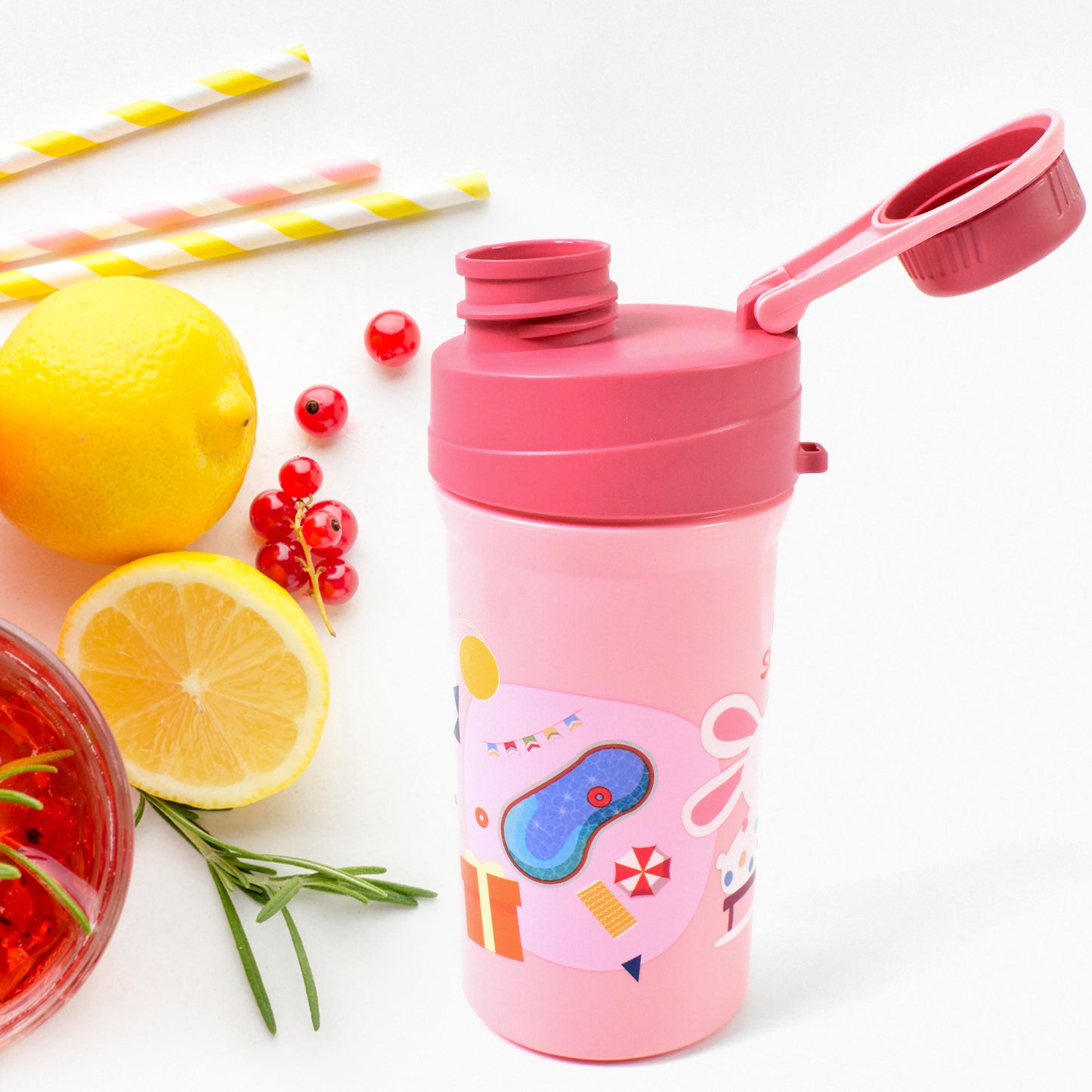 Plastic Lunch Box Leak Proof 2 Compartment With Bottle And Fork (1 Set Mix Color) - Happy Price - Image 3