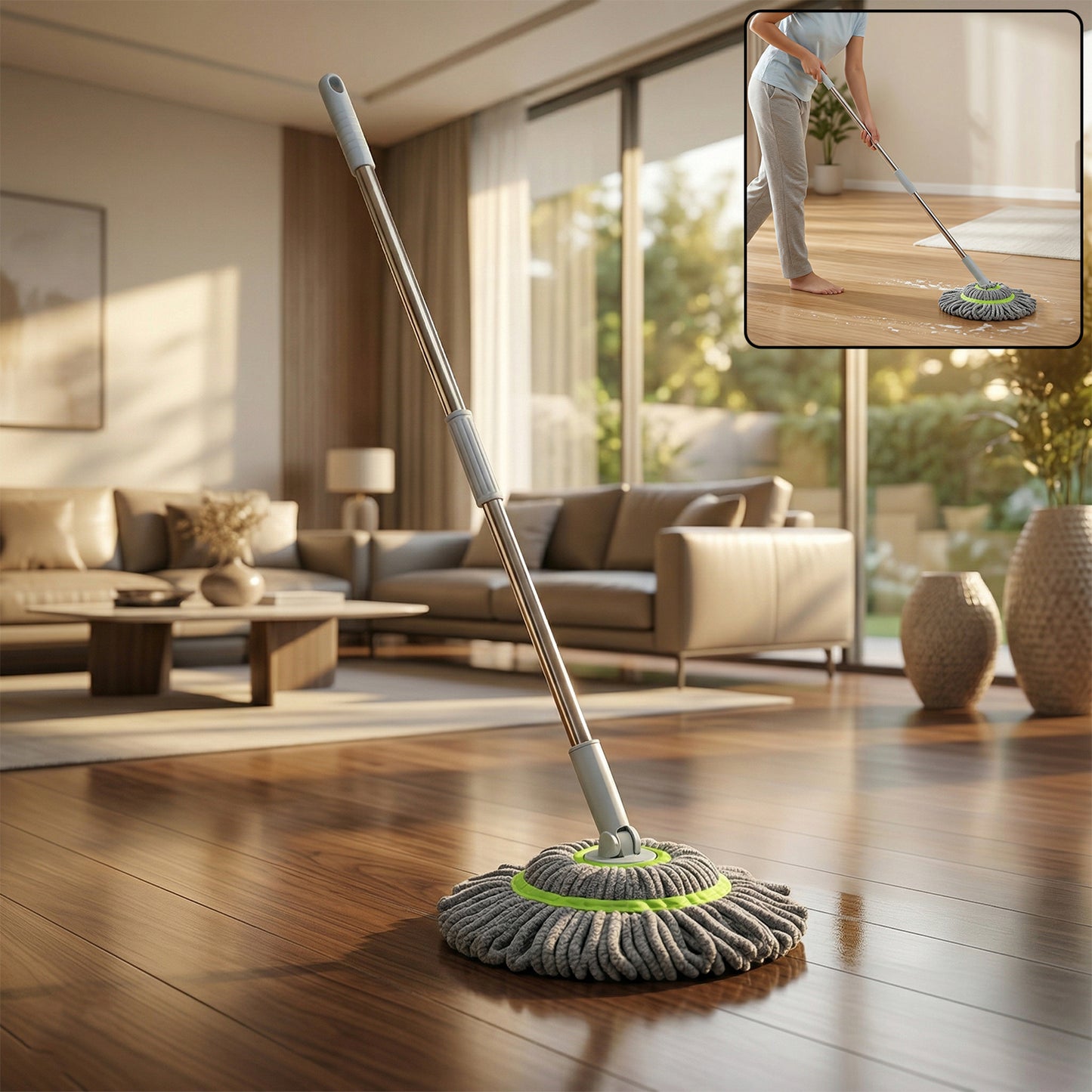 360 Spin Mop with Microfiber Head - 1 Pc - Great Price - Image 2