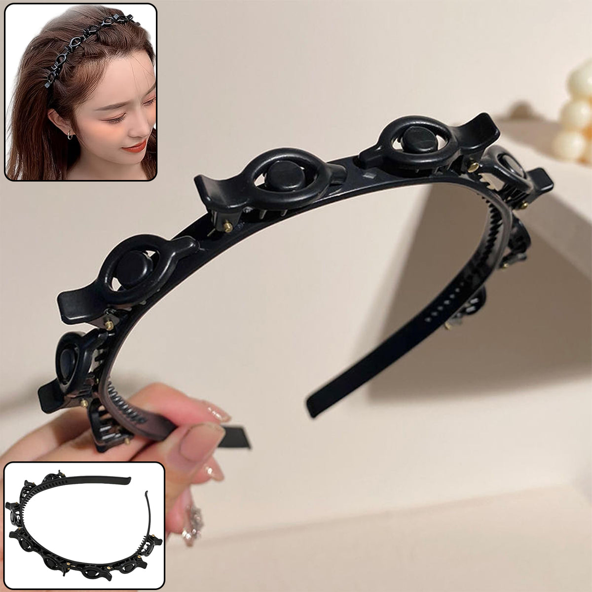 Adjustable Clip-On Hair Styling Headband with Mini Claws (1 Pc) - Happy Price - Image 2