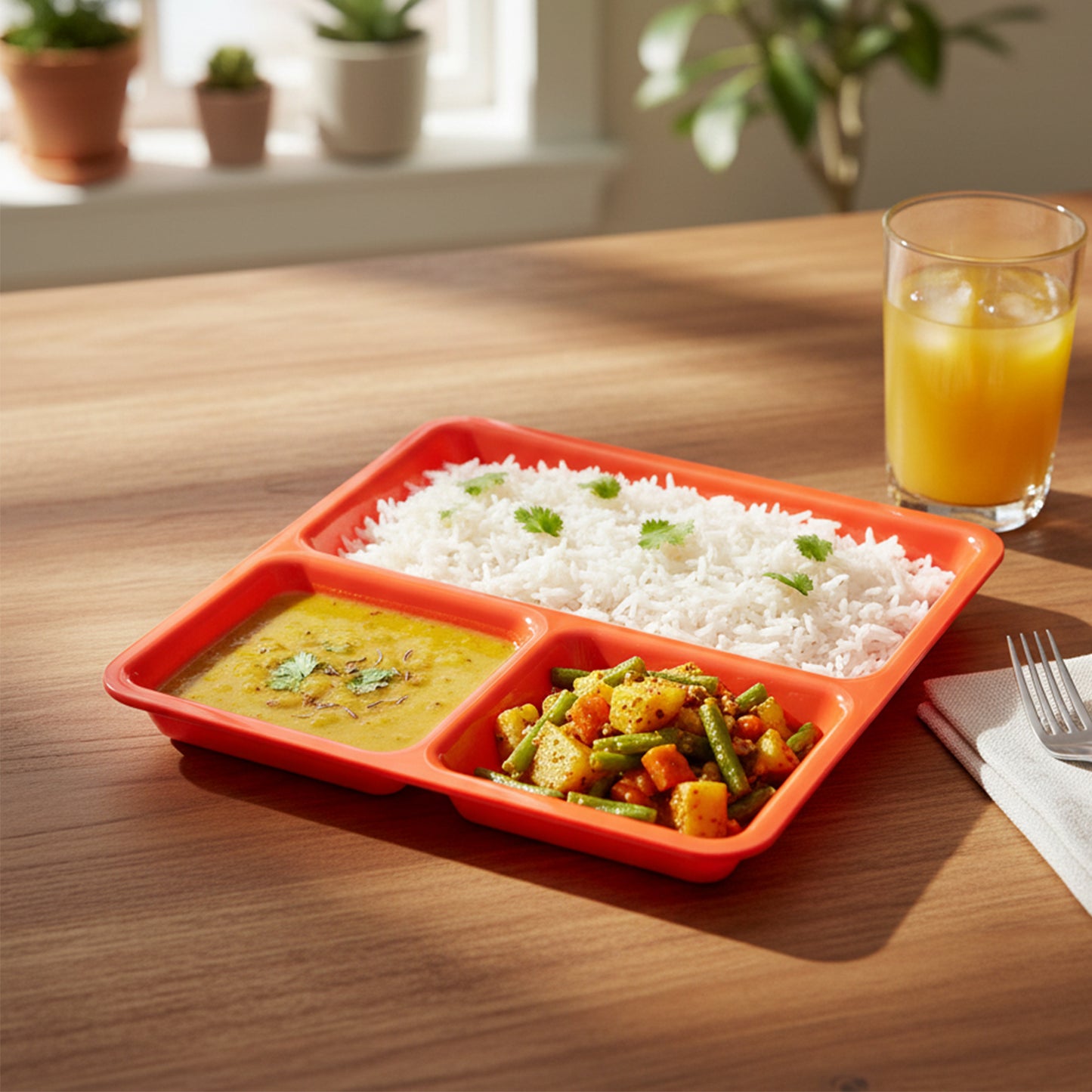 Plastic 3-Compartment Serving Tray Plate - 1 Pc - Happy Price - Image 4