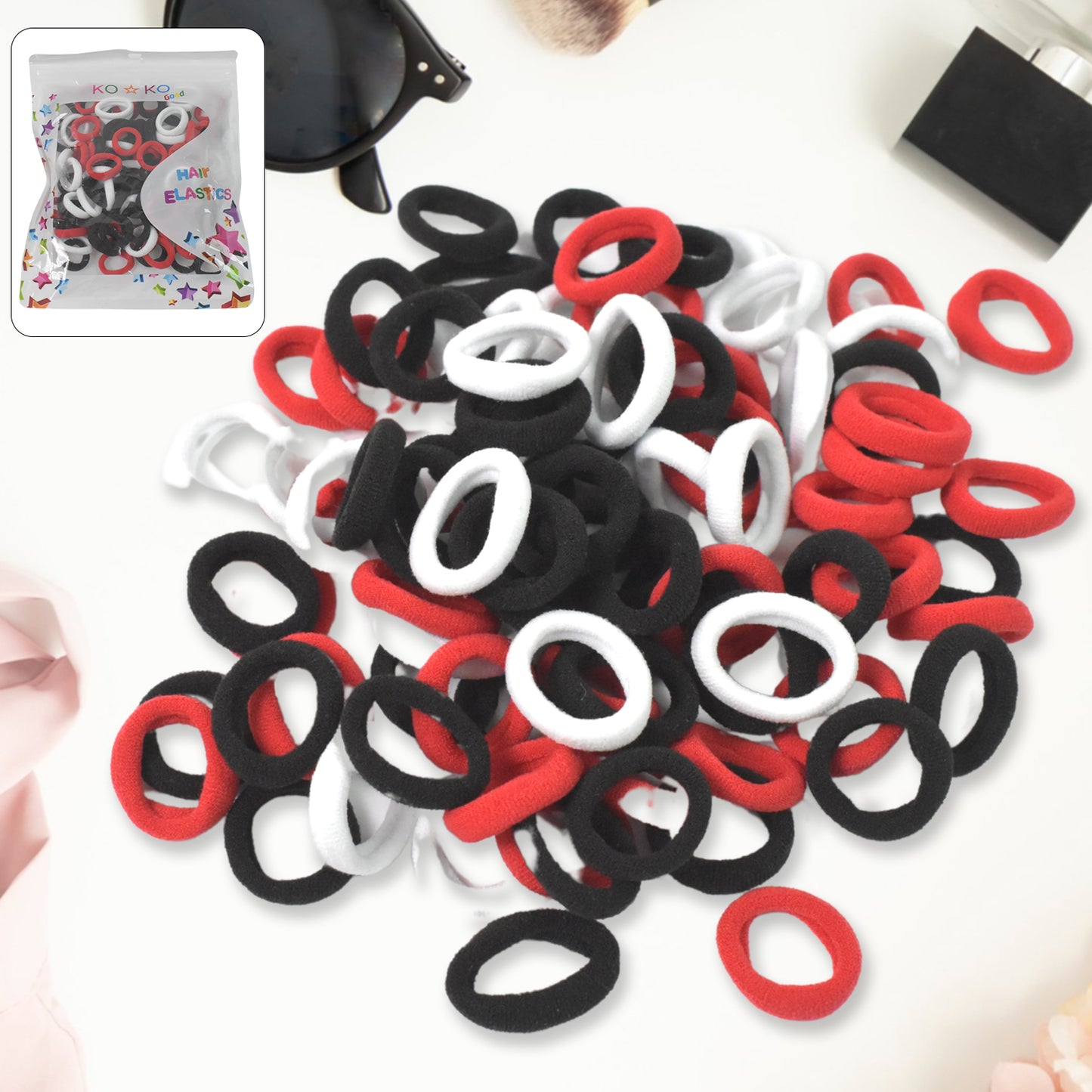 Small Hairbands Bands For Hair Rubber Bands (Pack Of 50 Multicolour) - Happy Price - Image 2