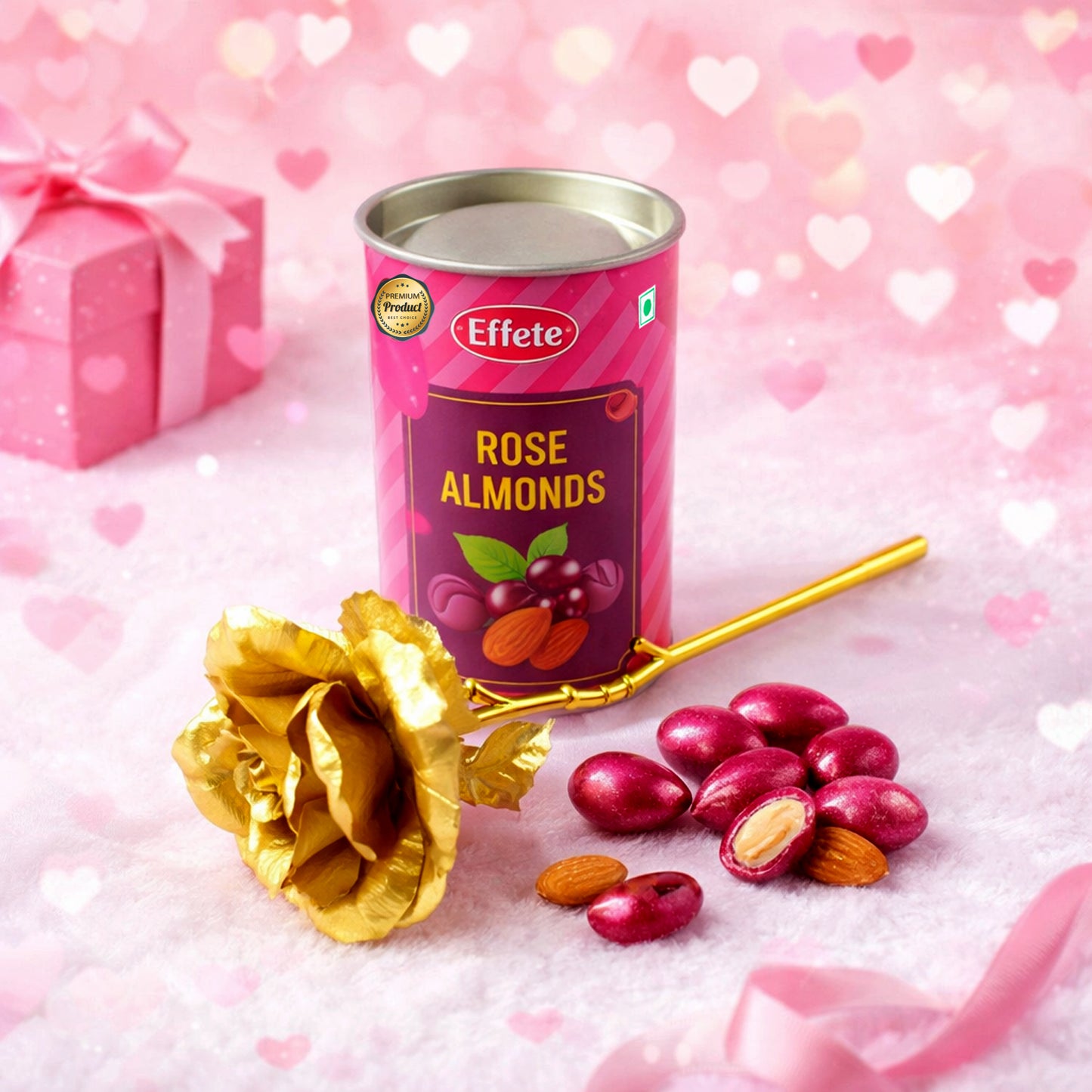 Golden Rose & Rose Almonds Gift Set - 1 Set - Happy Price - Image 2