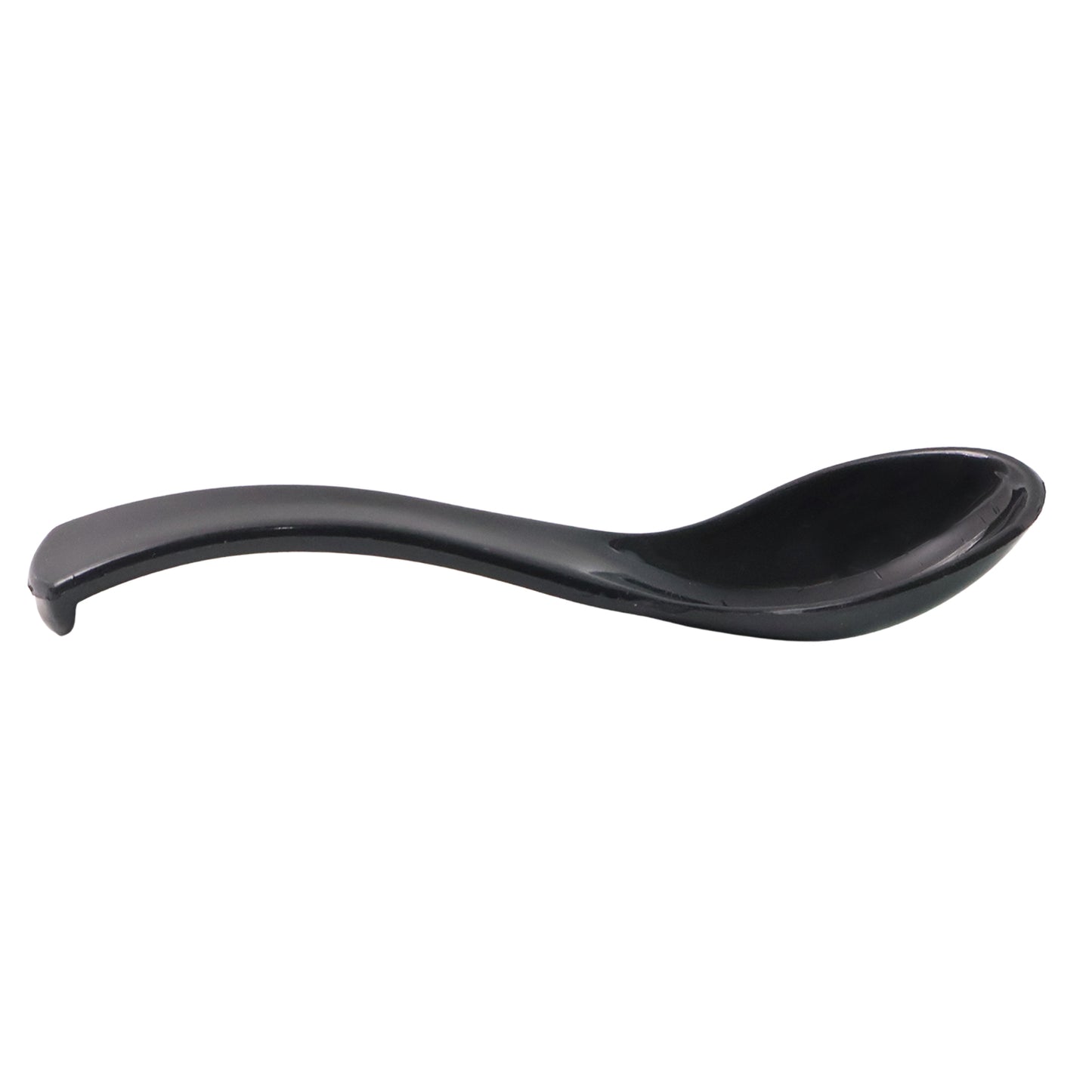 Durable Black Plastic Soup Spoon - Deep Bowl, Ergonomic Handle (1 Pc) - Happy Price - Image 4