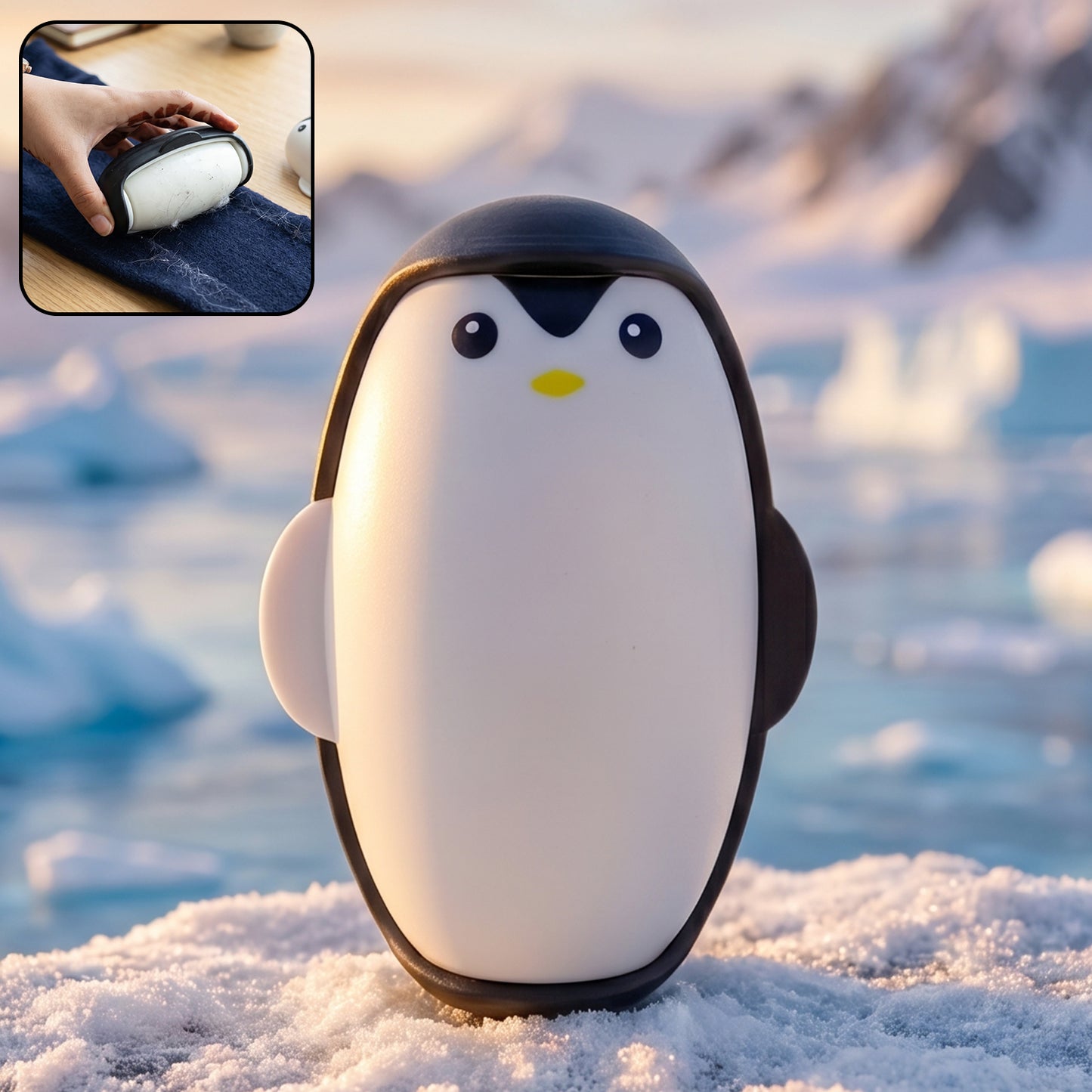 Cute Penguin Reusable Lint Roller - 1 Pc - For Clothes & Furniture - Happy Price - Image 2