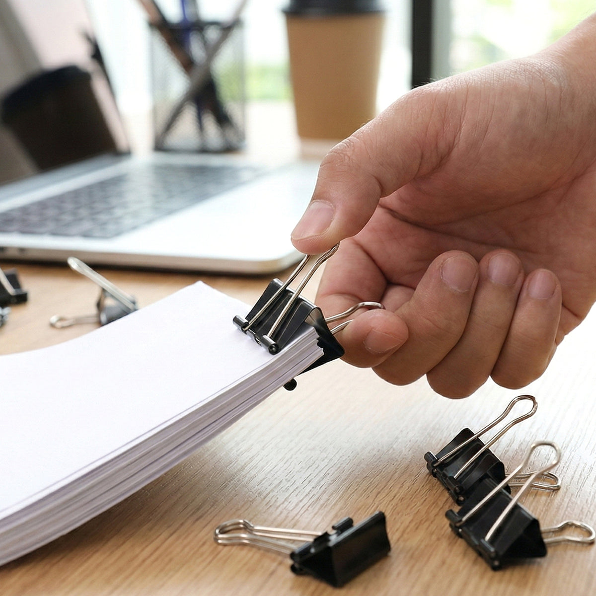 15mm Binder Clips (4 Pc) - Secure Paper Clamps for Office, School & Home - Happy Price - Image 3