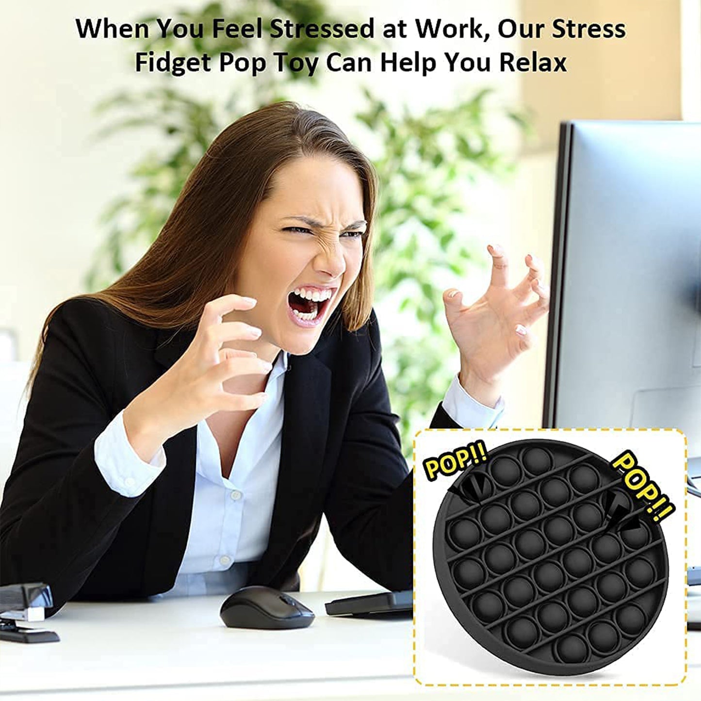 Round Silicone Pop It Fidget Toy for Stress Relief - 1 Pc - Happy Price - Image 6