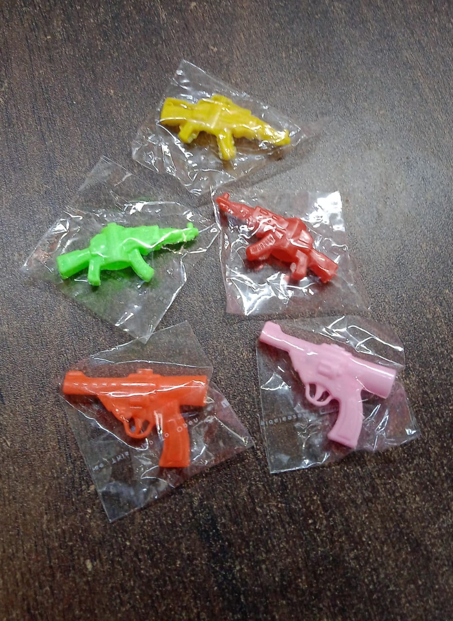 Gun Shape Pencil Top For Kids Office Small Gun Toy (1 Pc Mix Colour Design) - Happy Price - Image 2