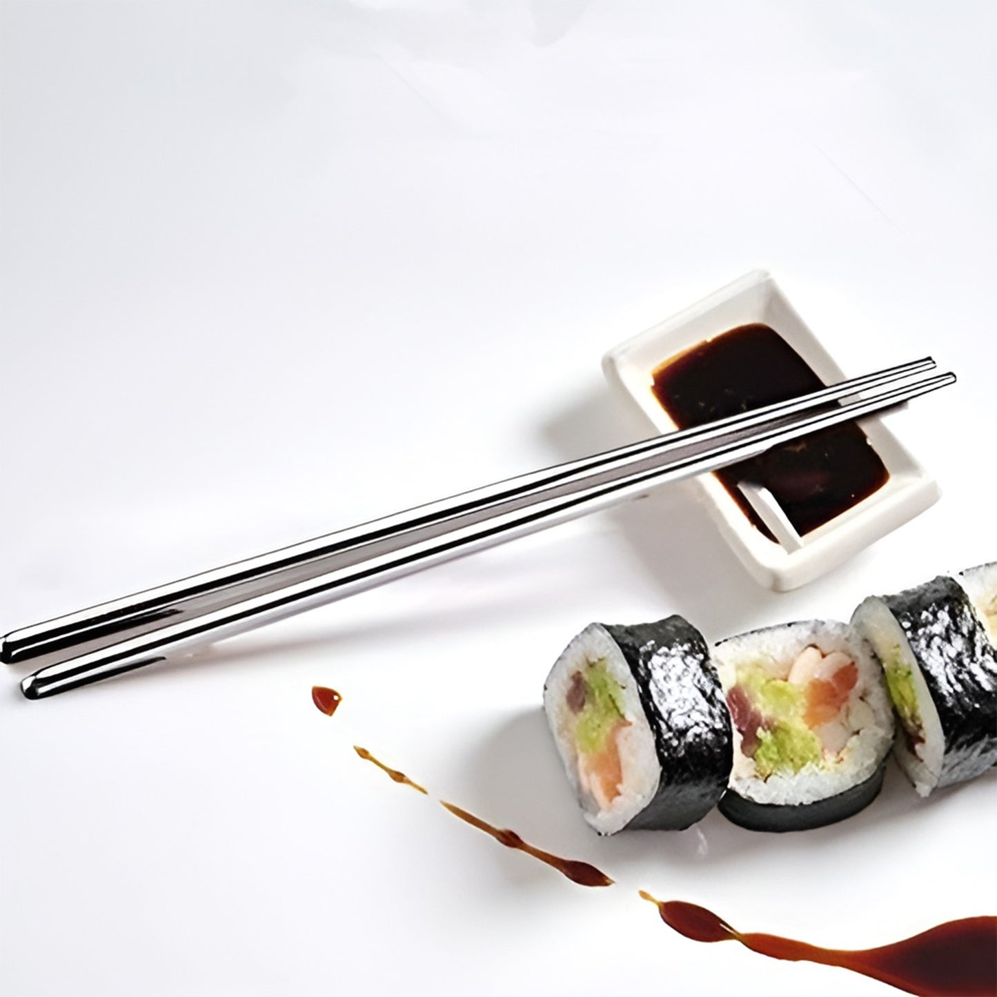 Durable Stainless Steel Chopsticks Set - 2 Pcs, Reusable & Easy Clean - Happy Price - Image 4
