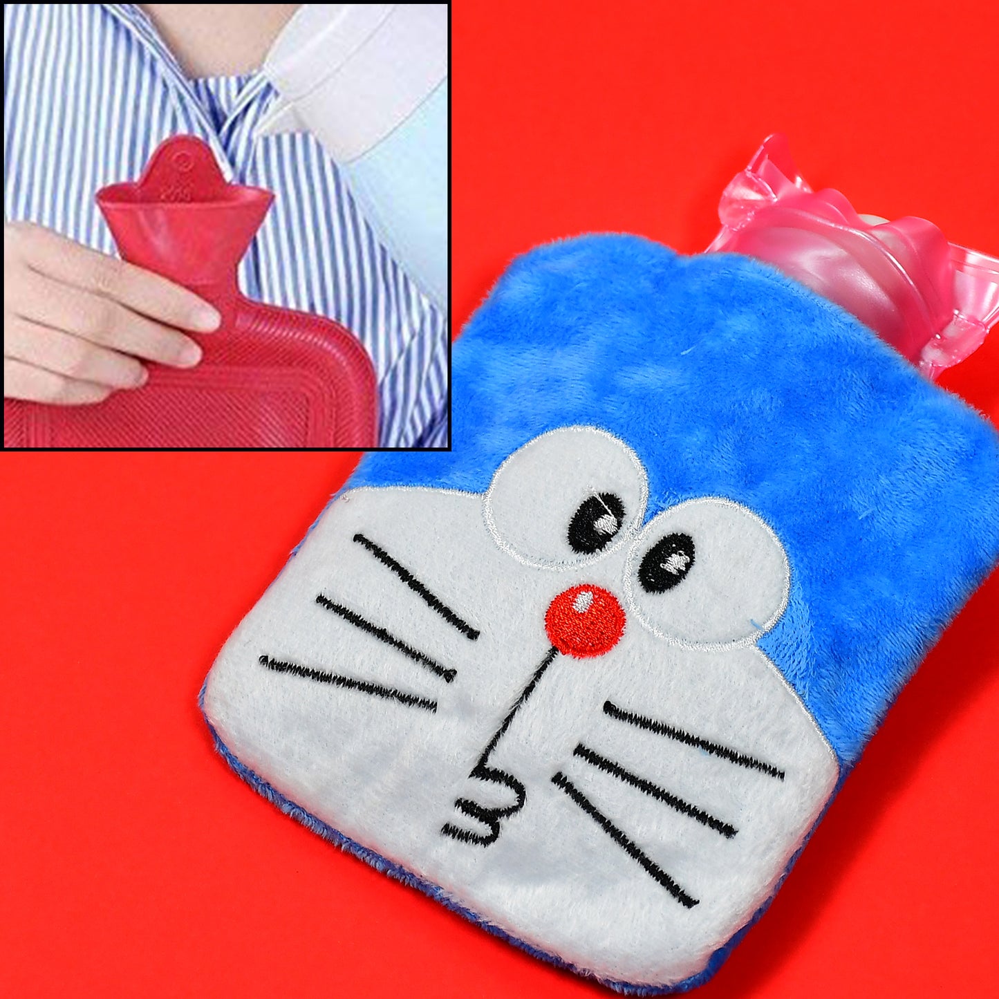 Doremon Small Hot Water Bag With Cover For Pain Relief Neck Shoulder Pain And Hand Feet Warmer Menstrual Cramps. - Happy Price - Image 3
