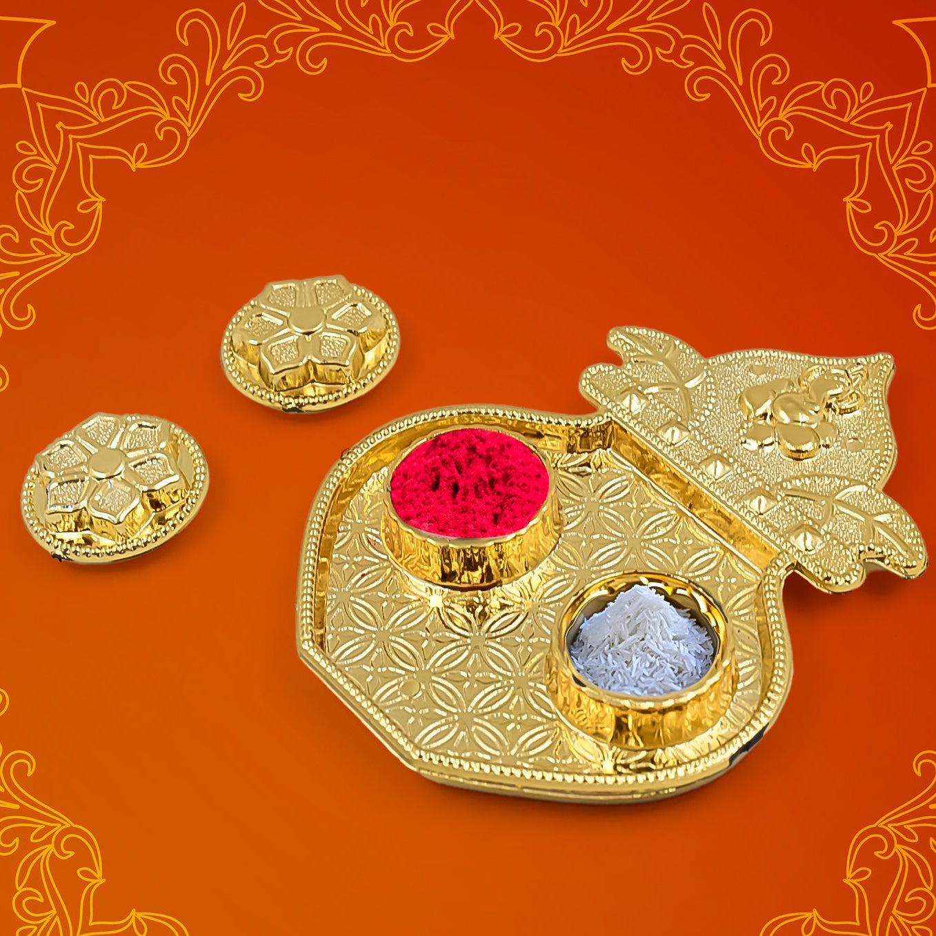 Kalash Shape Kumkum Thali for Puja & Festivals (1 Pc) - Happy Price - Image 1