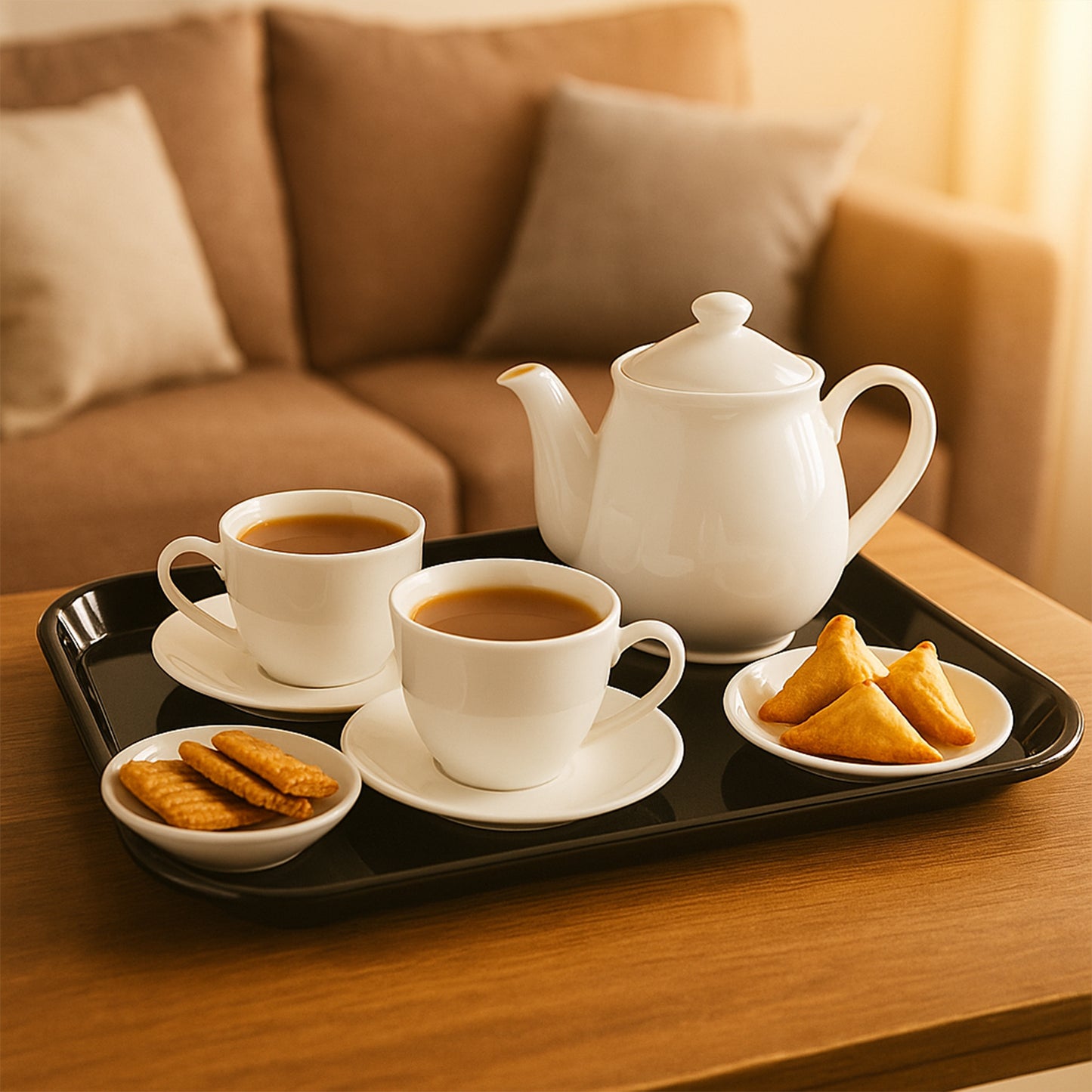 Black Plastic Serving Tray 40x30 cm - 1 Pc - Happy Price - Image 4