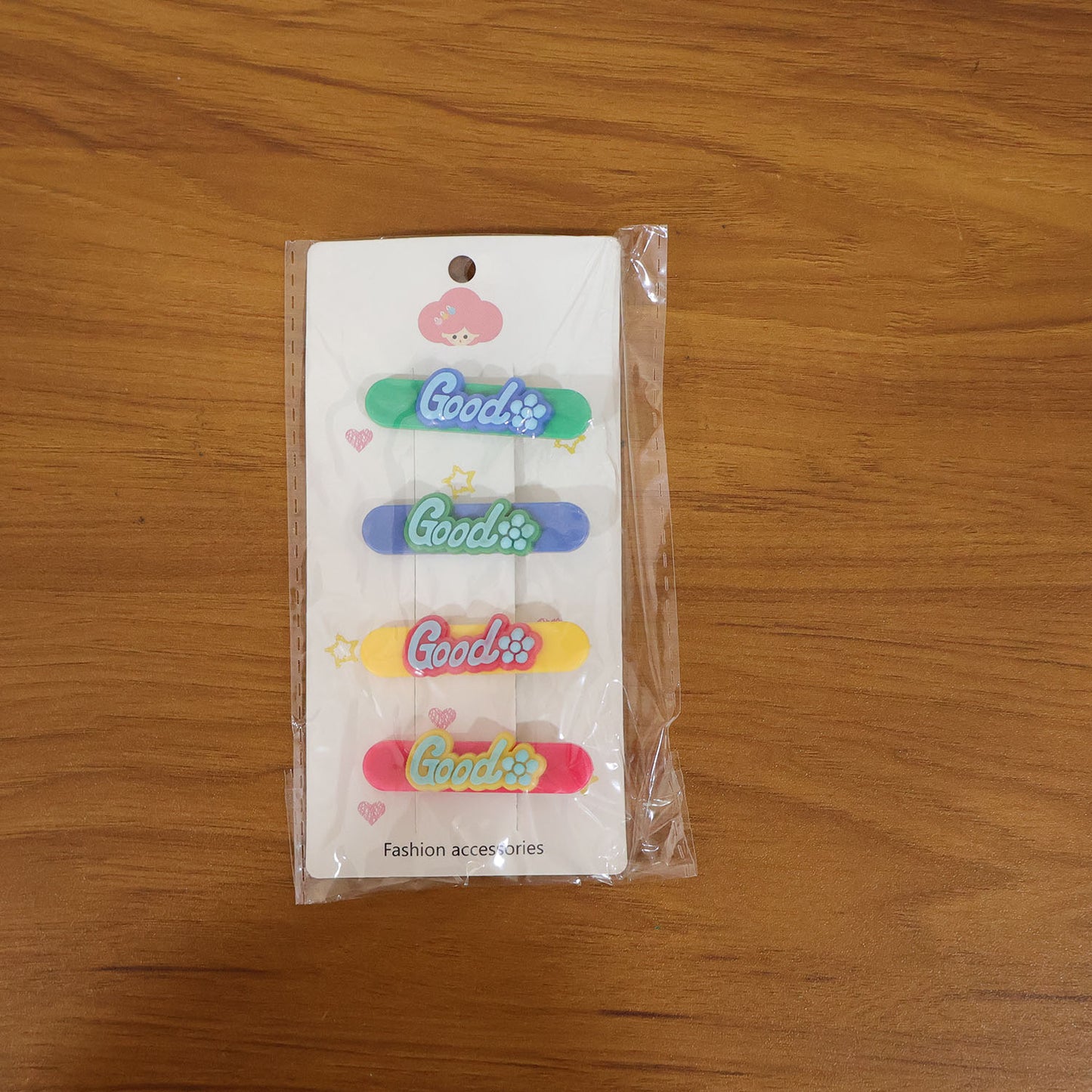 Colorful "Good" Design Hair Clips (4 Pc) - Happy Price - Image 7