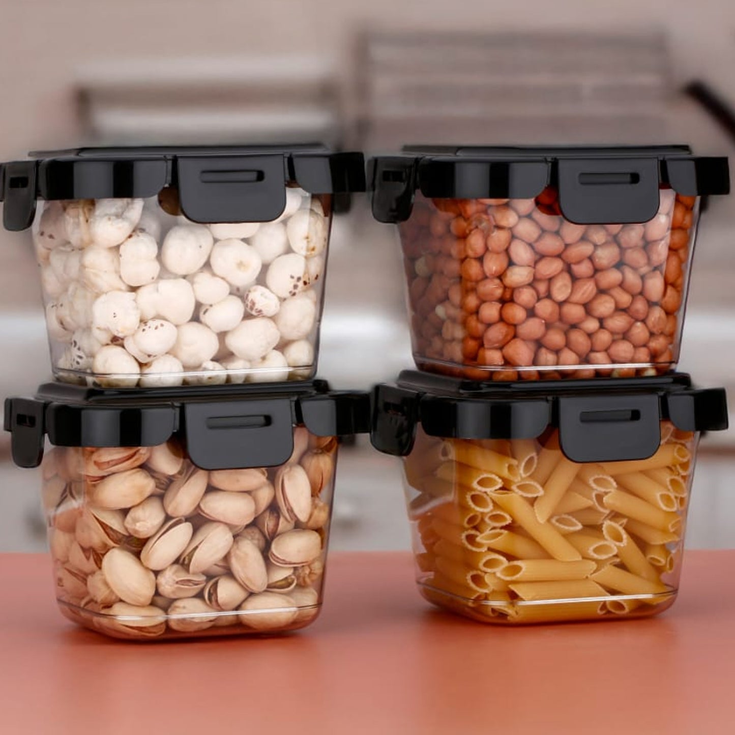 Plastic Food Storage Containers With Lid (4 Pcs Set 500 Ml) - Happy Price - Image 2