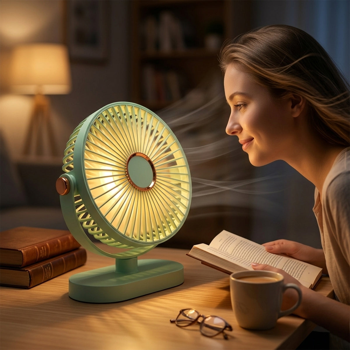 Compact Rechargeable USB Desk Fan - Portable Personal Cooling Fan (1 Pc) - Happy Price - Image 3