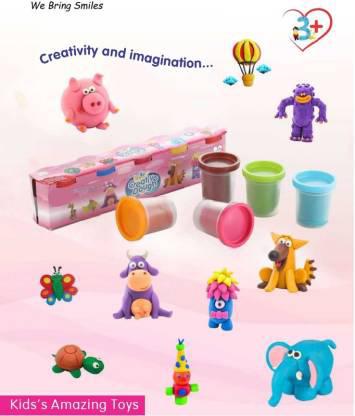 Non-toxic Creative 50 Dough Clay 5 Different Colors (Pack Of 5 Pcs) - Happy Price - Image 2