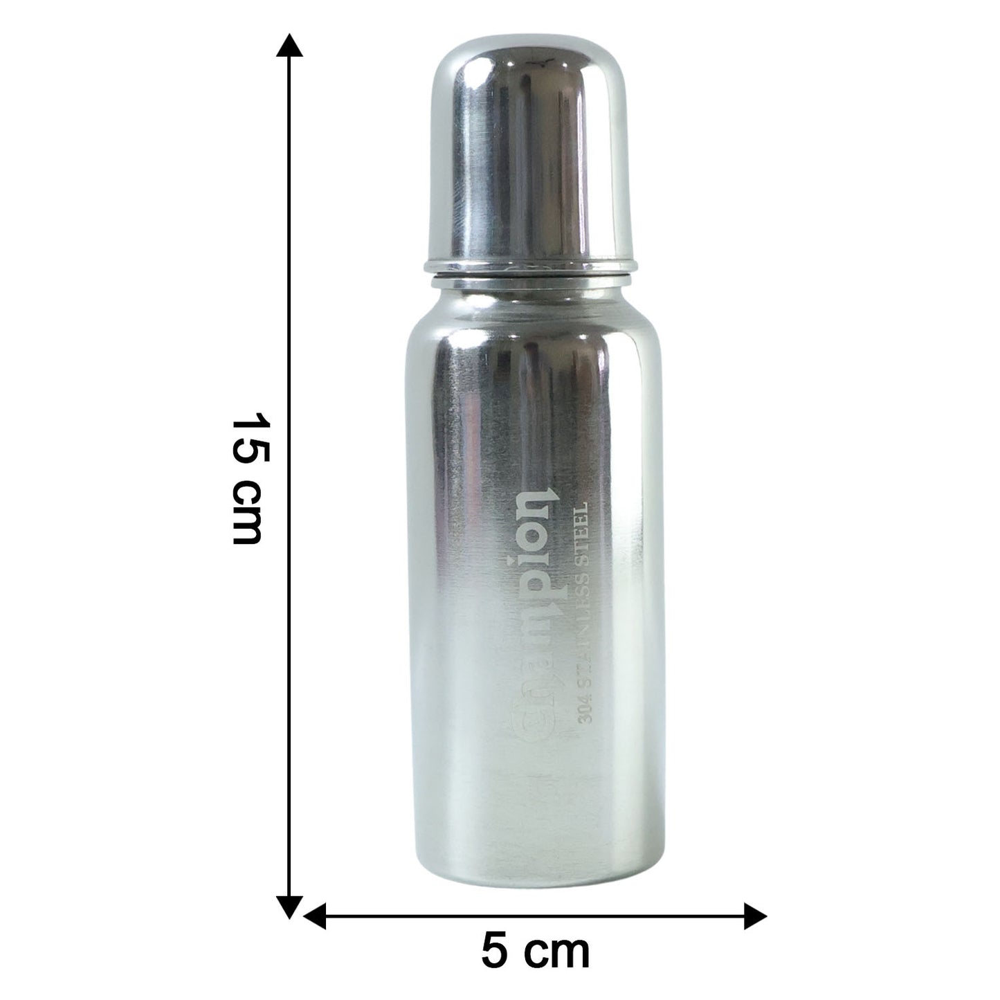 200ml Stainless Steel Baby Feeding Bottle with Silicone Nipple - 1 Pc - Happy Price - Image 5