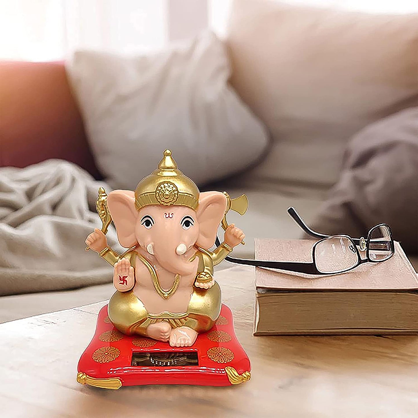 Solar-Powered Ganesha Idol - Dancing Lord Ganpati Showpiece for Car Dashboard & Home Decor (1 Pc) - Happy Price - Image 6
