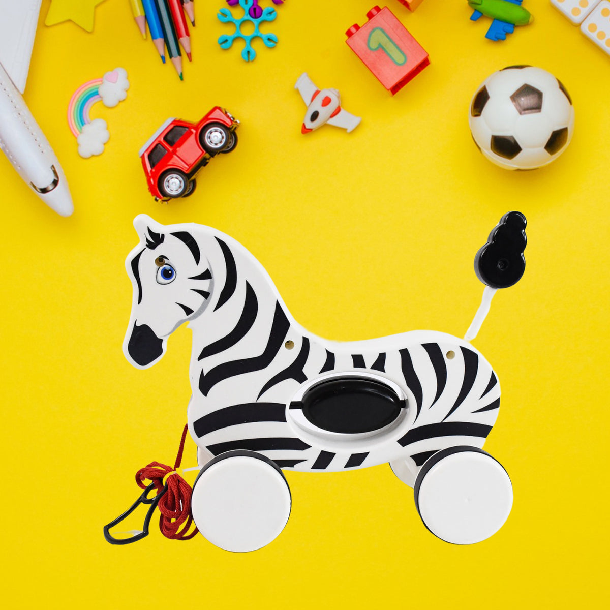 Zebra Pull Along Toy Baby Early Walking Pull Toy Rope Toy For Babies Walking Toy - Happy Price - Image 2