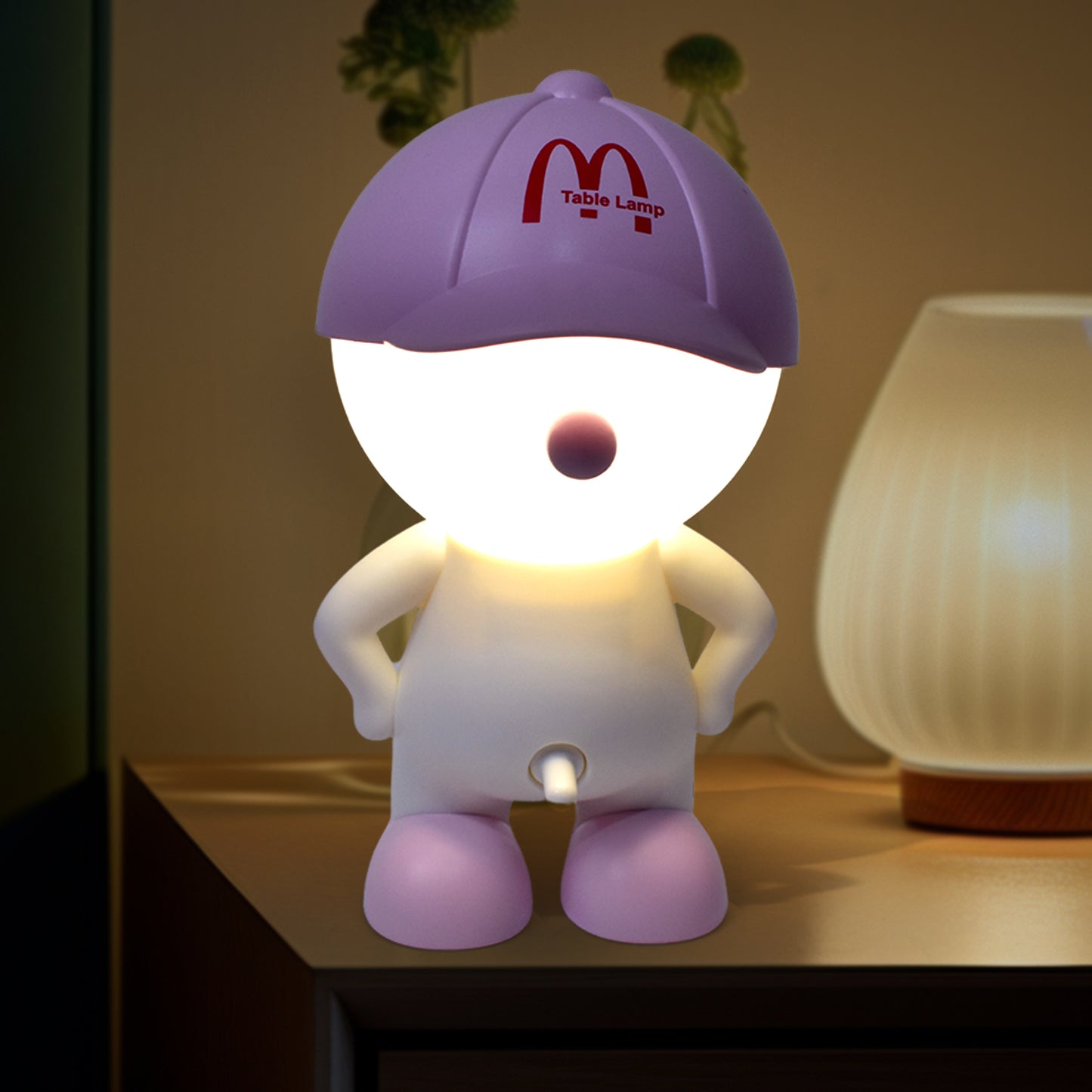Cute Lovely Cartoon Design Led Desk Night Light With Plastic Head Cap (1 Pc) - Happy Price - Image 3