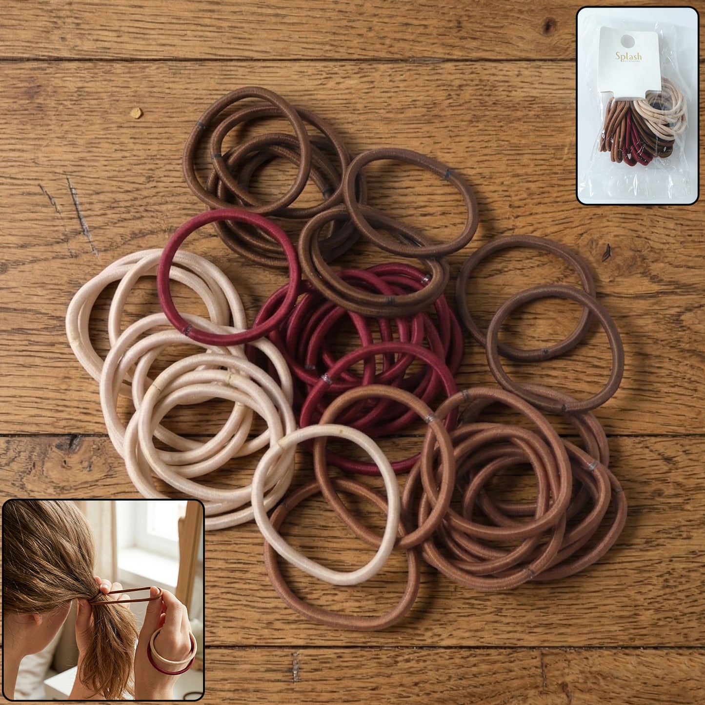Soft Elastic Hair Bands For Women Girls 40 Pc Mix Color