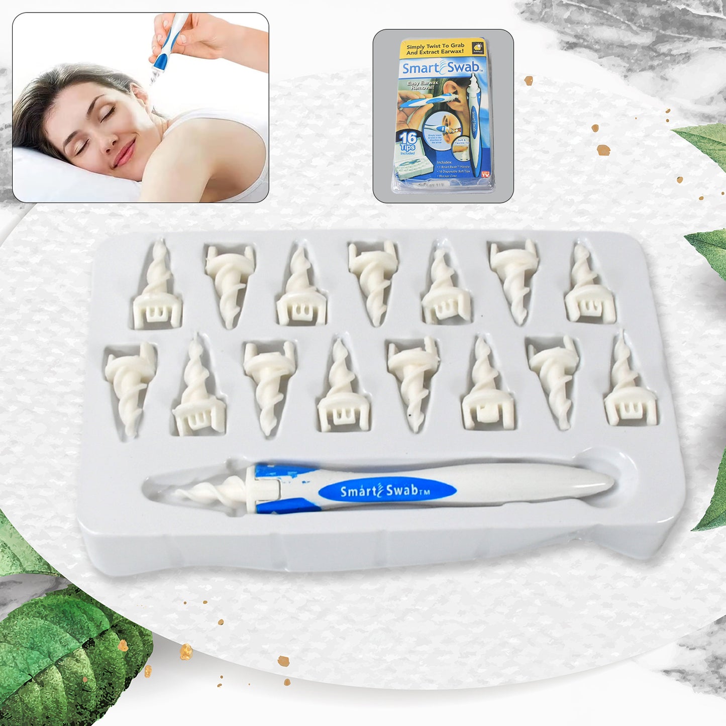 Ear Wax Removal Ear Cleaner Earwax Remover Spiral Soft Silicone Safe Upgraded Smart Earwax Removal Tool Swab Kit With 16 Replacement Tips For Adults Kids - Happy Price - Image 6