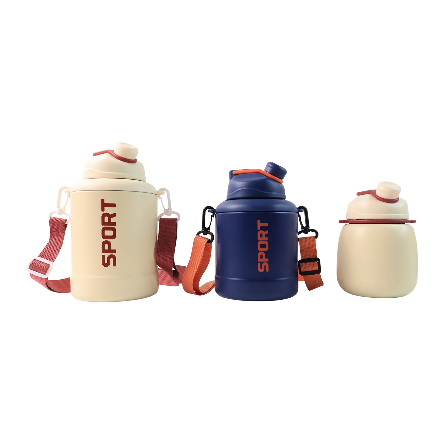 Sports Vacuum Bottle With Shoulder Strap 1 Pc Stylish Mix Design Size - Happy Price - Image 2