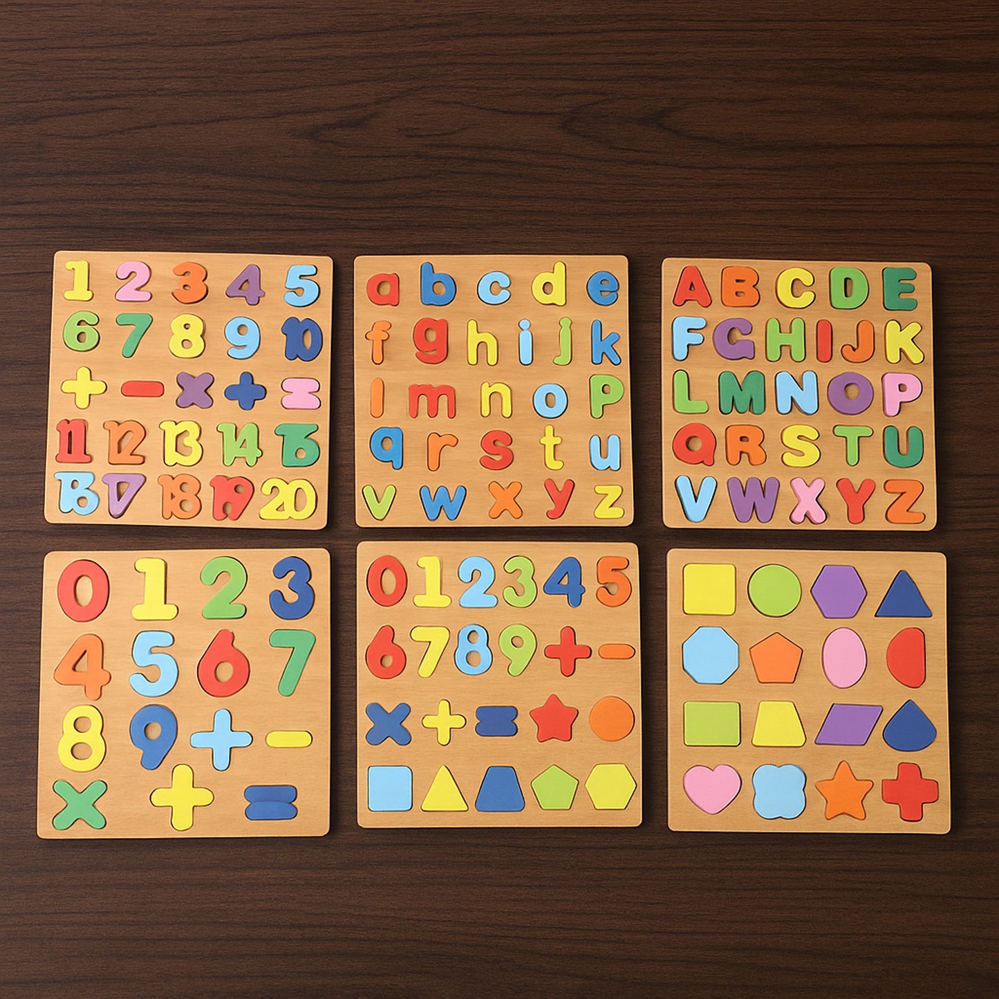 Wooden Learning Puzzle Board - 1 Pc (Alphabet, Numbers, or Shapes) - Happy Price - Image 6