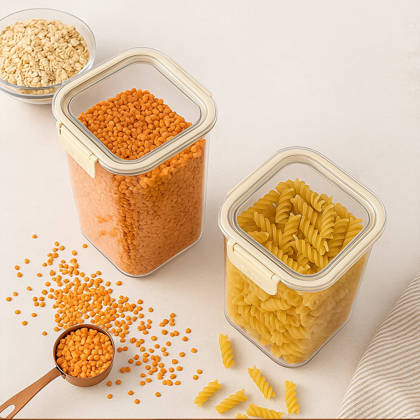 Apex Press N Lock Airtight Kitchen Storage Container Set (2pc1400ml) Approx - Happy Price - Image 4
