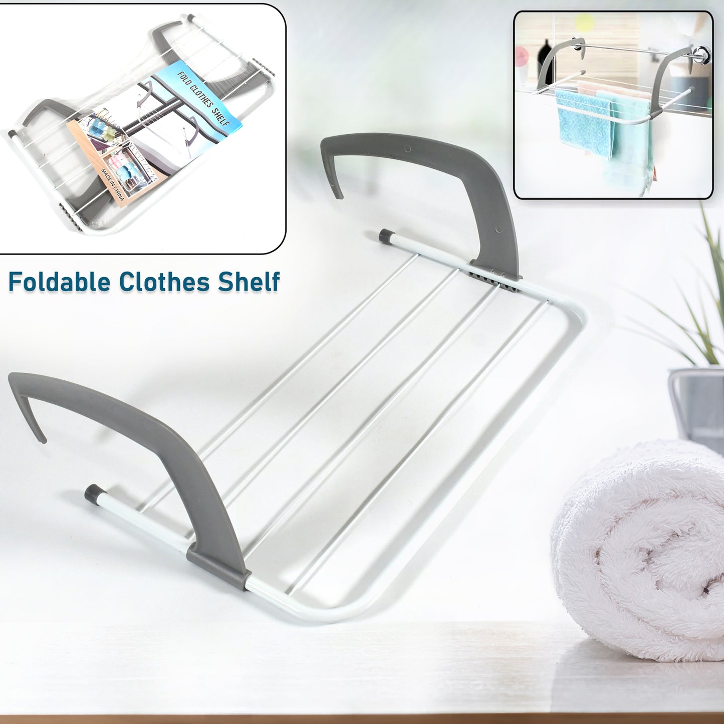 Metal Steel Folding Drying Rack For Clothes Balcony Laundry Hanger For Small Clothes Drying Hanger Metal Clothes Drying Stand Socks And Plant Storage Holder Outdoor Indoor Clothes-towel Drying Rack Hanging On The Door Bathroom - Happy Price - Image 6