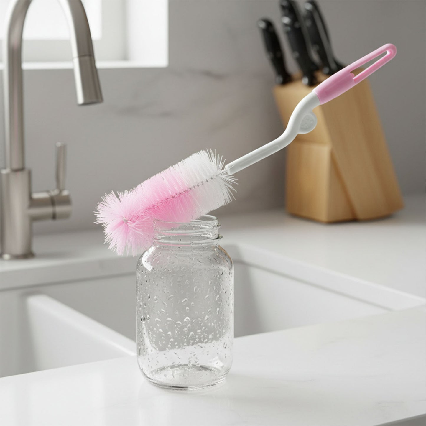 Bottle and Nipple Cleaning Brush with 360 Rotary Handle (1 Pc) - Happy Price - Image 3