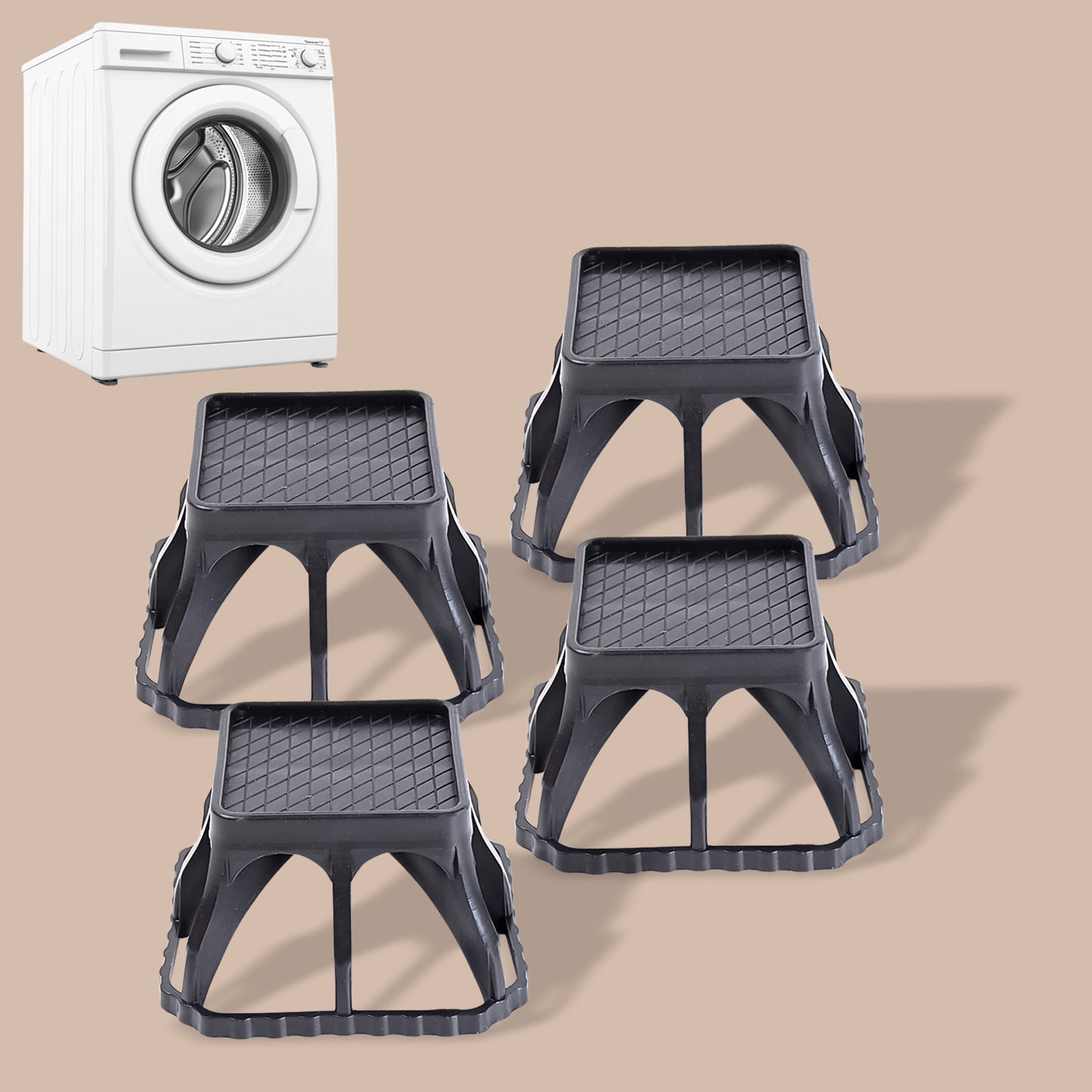 Multi-purpose Plastic Washing Machine Stand (4 Pcs Set) - Happy Price - Image 2