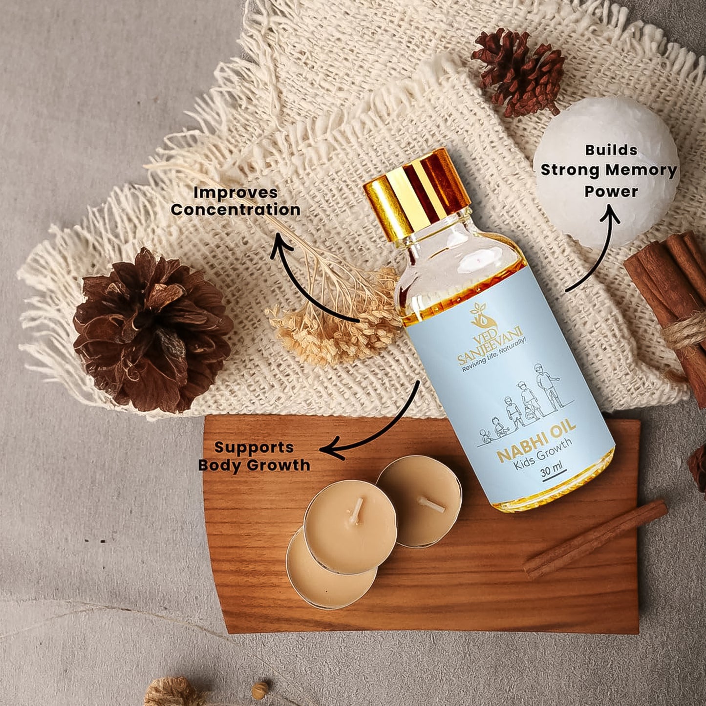 Ved Sanjeevani Nabhi Oil For Kids Growth (30ml 1 Pc) - Happy Price - Image 4