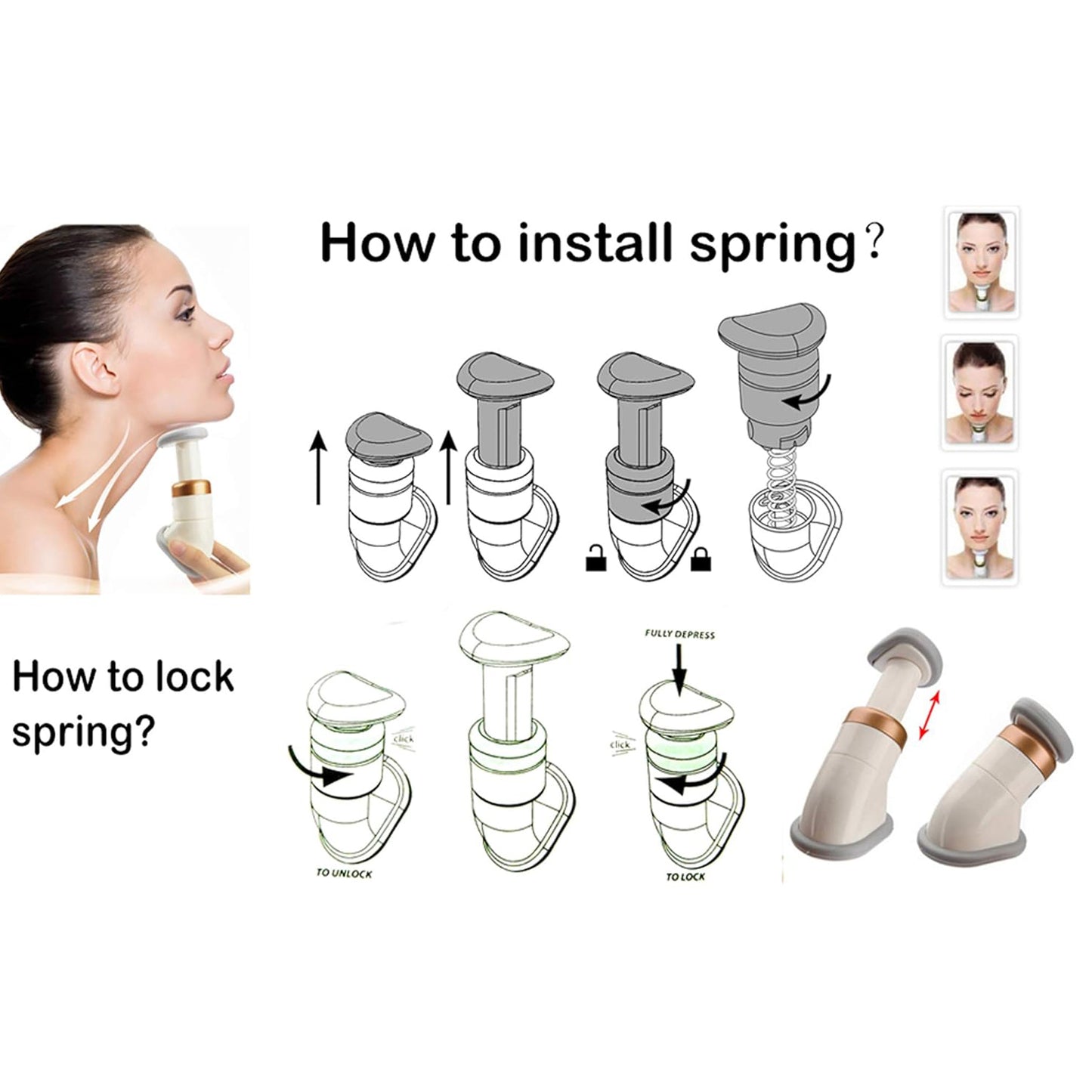 Massager For Men Women Double Chin Up Neckline Slimmer Machine And Jawline Exerciser Tool With Neck Slimming Rubber Chinfat Reducer Exerciser (1 Pc) - Happy Price - Image 3