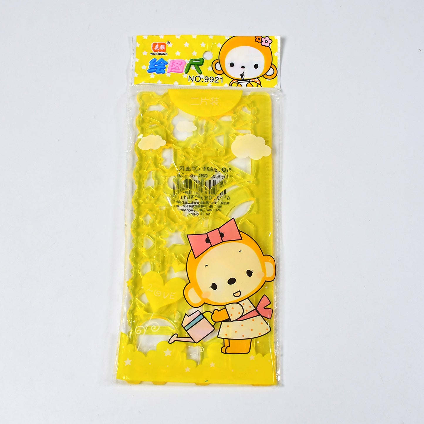 Clear Green Circle Triangle Square Rectangle Template Drawing Ruler Scale Suitable For School Drawing Use ( 2pc ) - Happy Price - Image 3