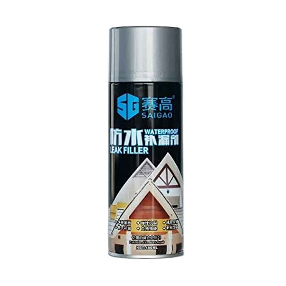 Waterproof Leak Filler Spray Rubber Flexx Repair Sealant - Point To Seal Cracks Holes Leaks Corrosion More For Indoor Or Outdoor Use Black Paint (450 Ml) - Happy Price - Image 2