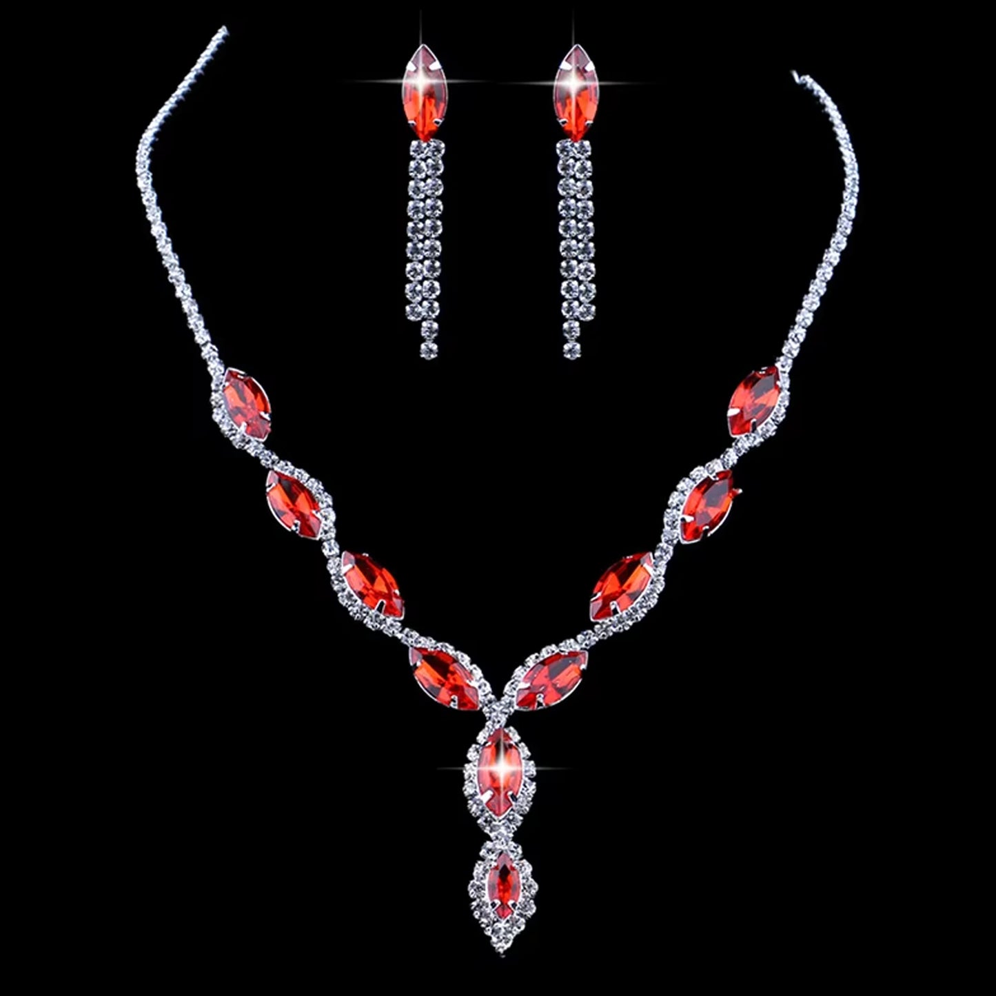 Necklace And Earrings Set Wedding Jewelry Set (1 Set Mix Color) - Happy Price - Image 5