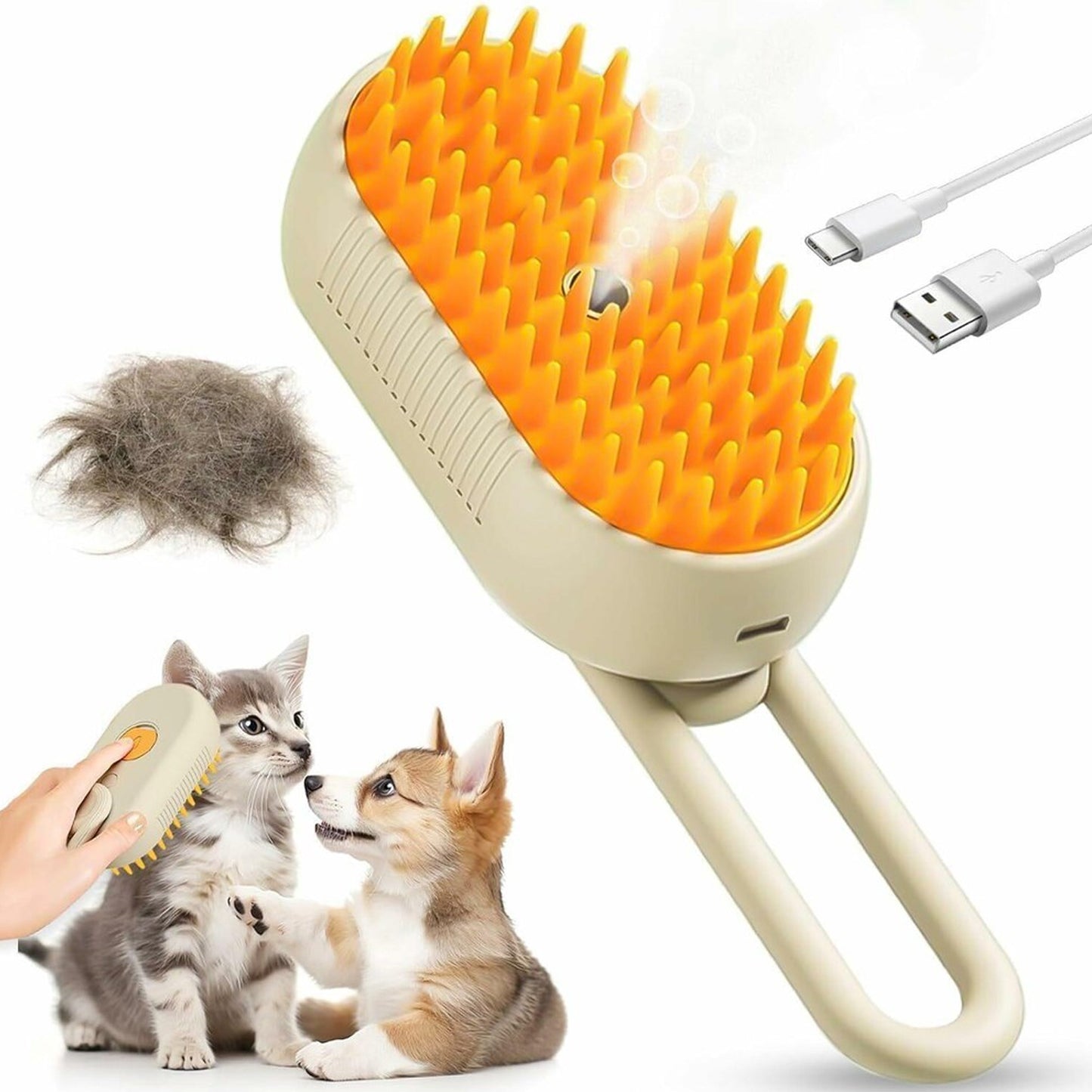 Electric Spray Handle Massage Brush Hair Removal Brush Steam (1 Pc) - Happy Price - Image 3