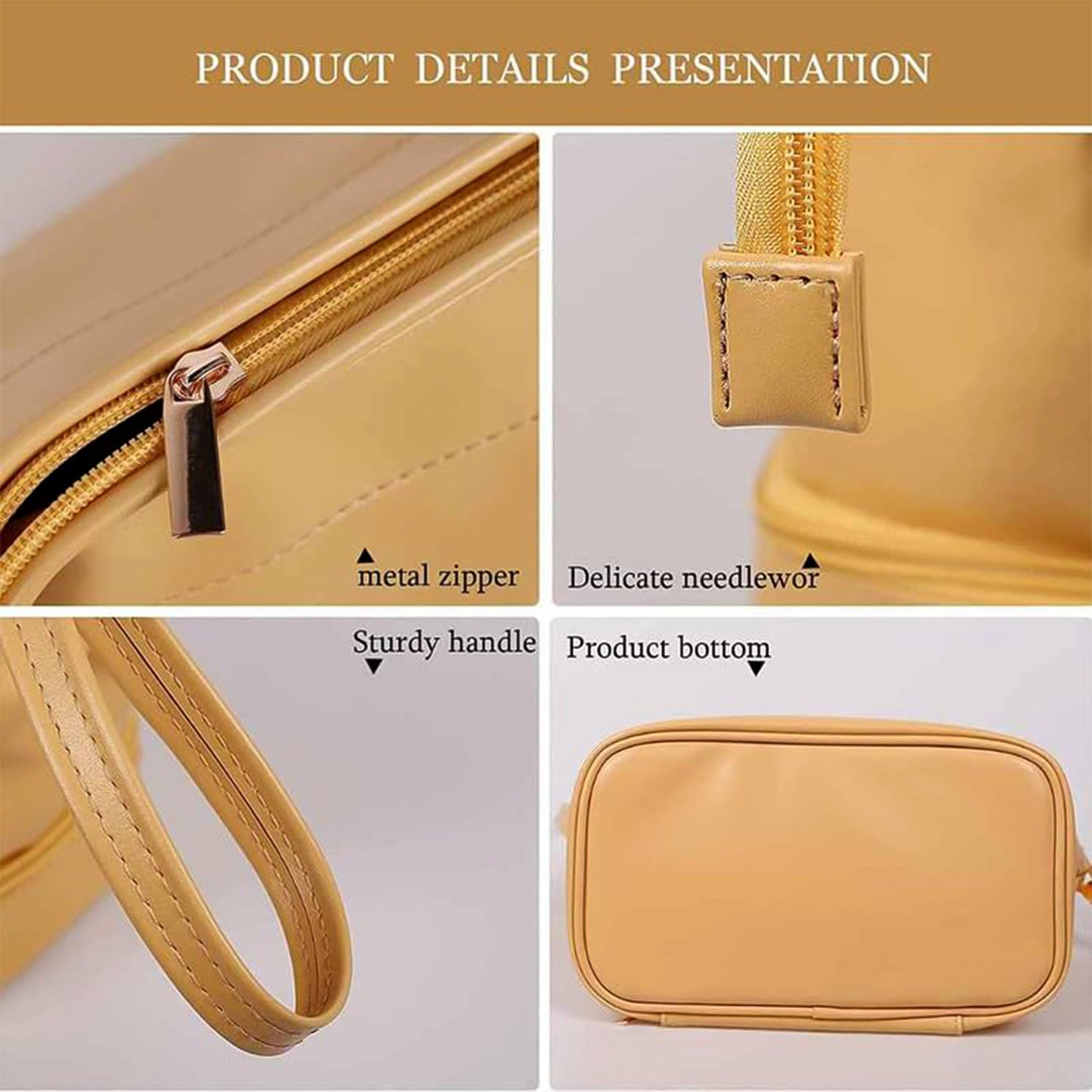 Spacious Makeup Organizer Bag (1 Pc) - Dual Compartment Toiletry Pouch - Happy Price - Image 4