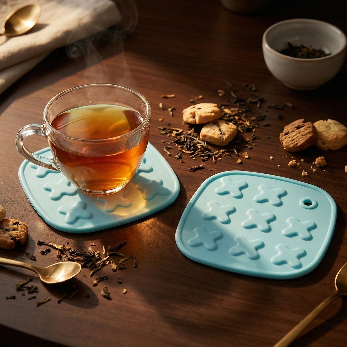 2 Pc Heat Resistant Coaster Set for Hot Pots & Cups - Happy Price - Image 3