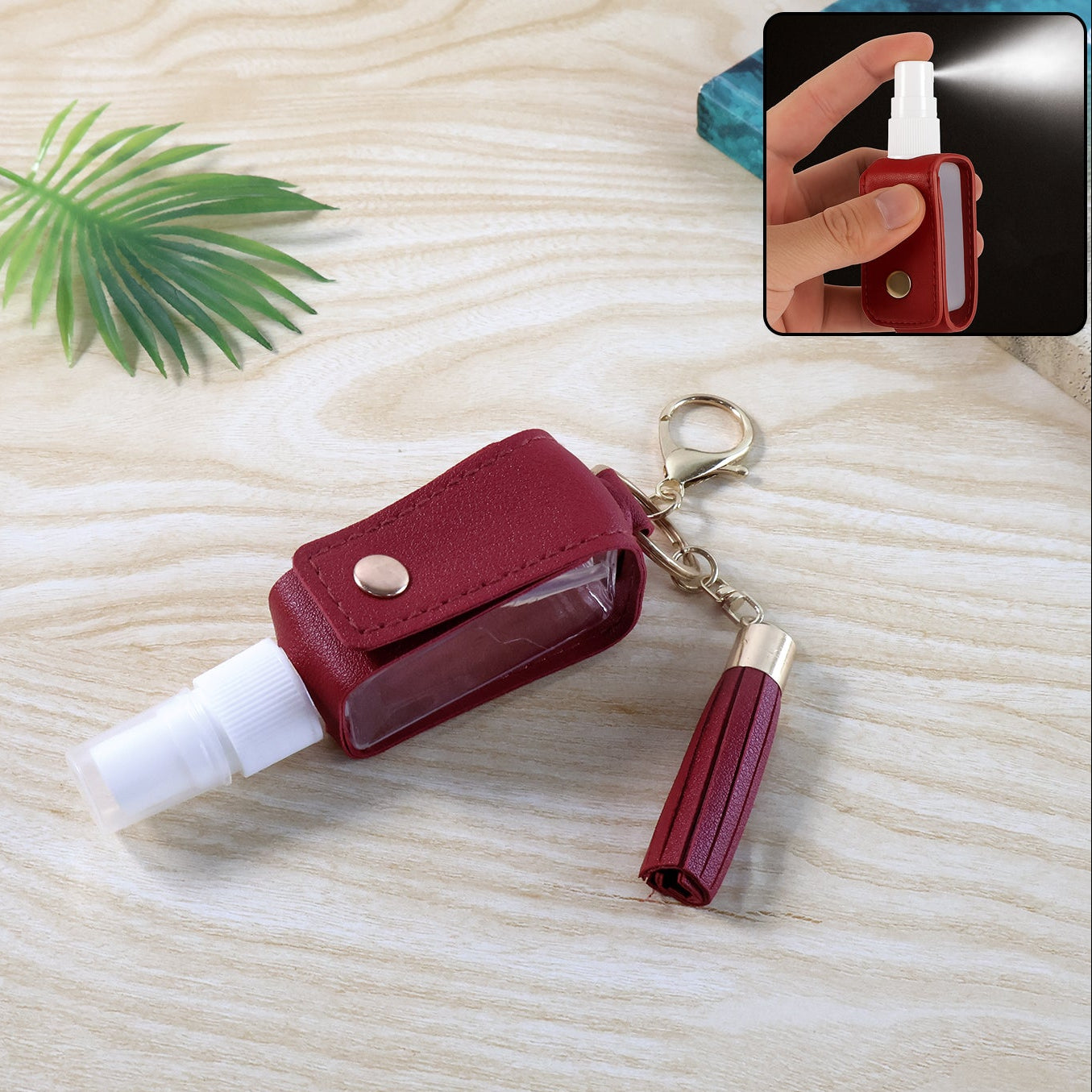 Portable Hand Sanitizer Holder Keychain with Tassel - 1 Pc - Happy Price - Image 1