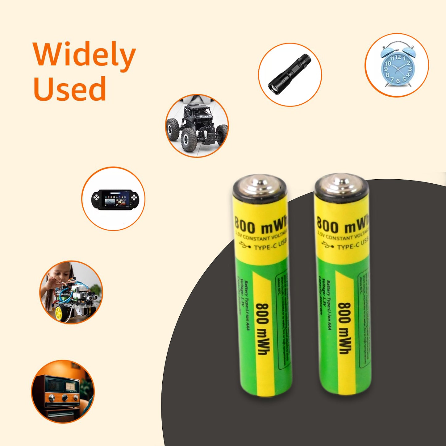 Aaa Rechargeable 800 Mwh Batteries With Recharging Cable (2 Pc Set) - Happy Price - Image 6