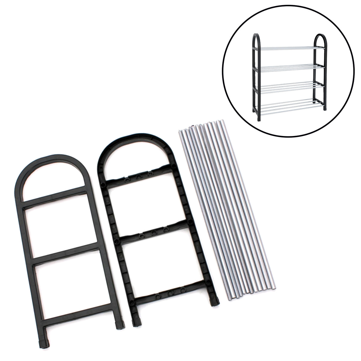 4-Tier Carbon Steel Shoe Rack Organizer - Compact & Durable - Happy Price - Image 3
