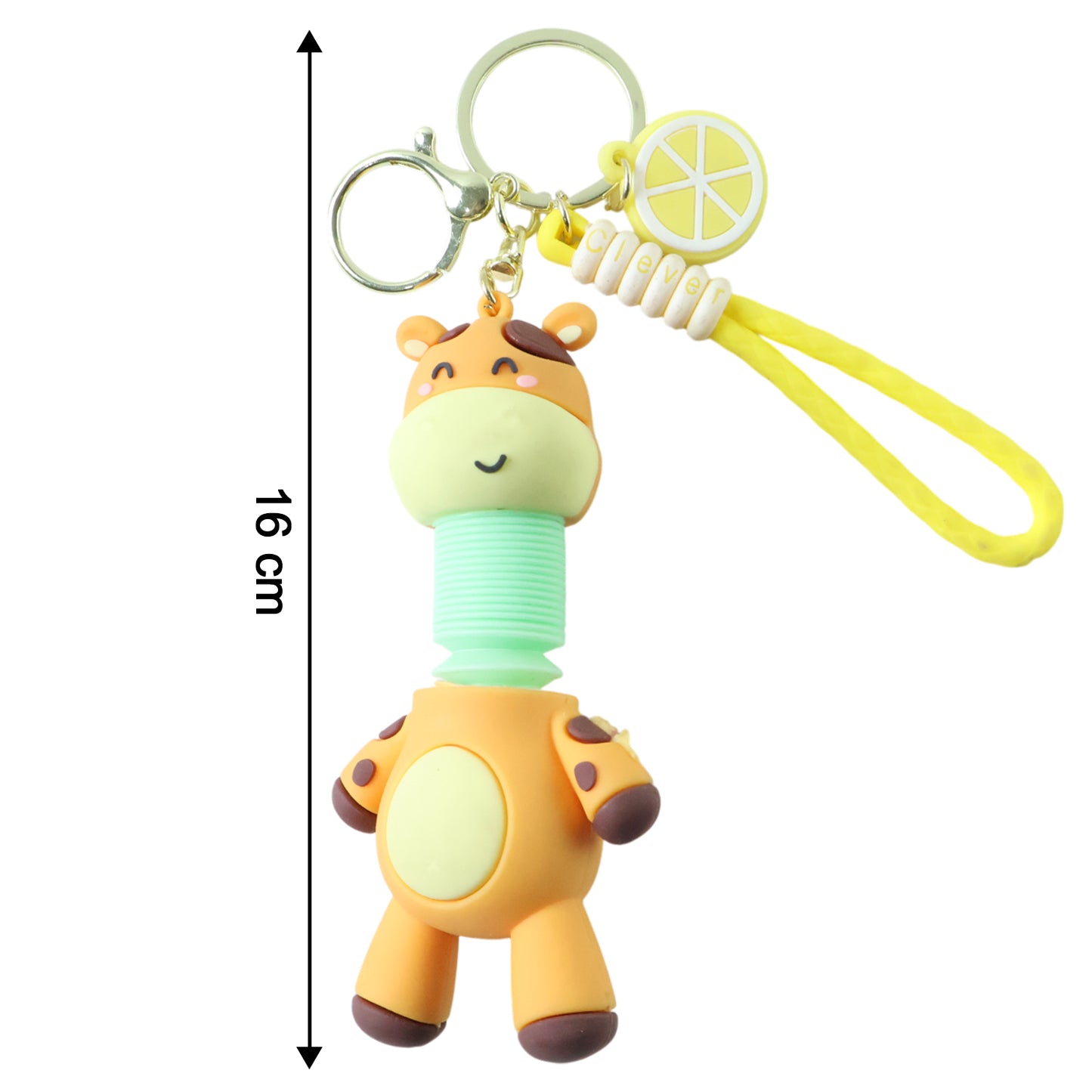 Cute Giraffe Spring Neck Keychain with Wrist Strap (1 Pc) - Happy Price - Image 5