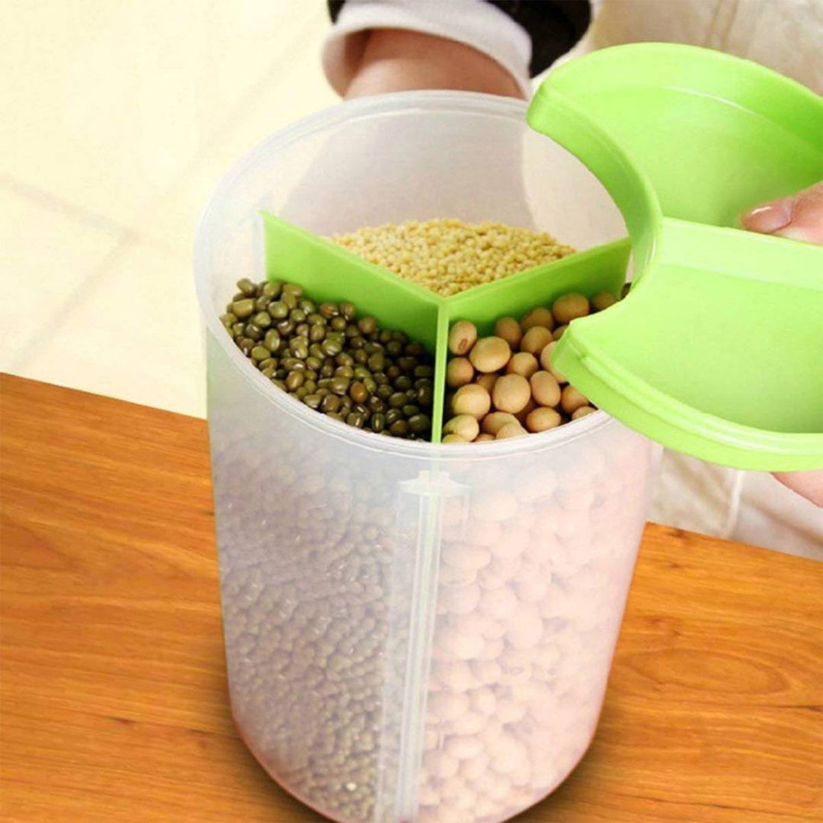 3 In 1 Transparent Air Tight Storage Dispenser Container (With Color Box) - Happy Price - Image 3