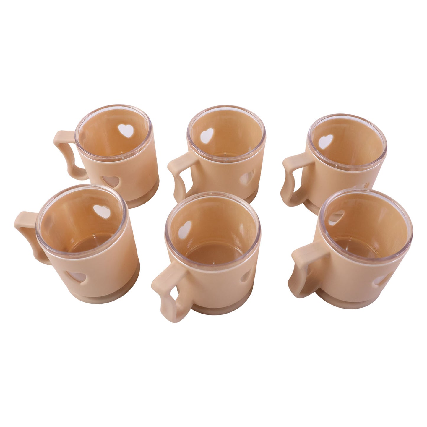 Mini Tea Coffee Mugs Set - 100ml, 6 Pc, Heart Design - Happy Price - Image 4