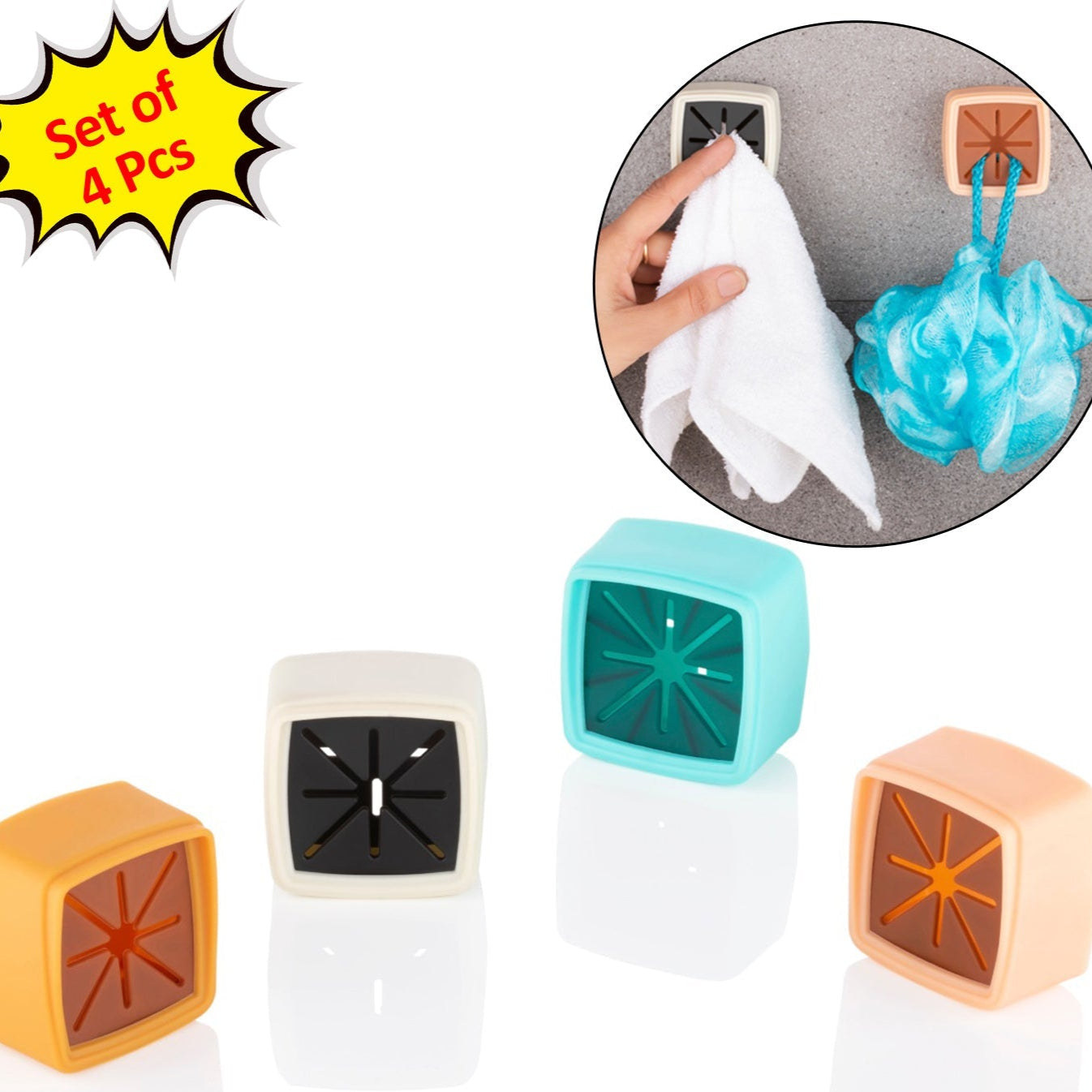 4 Pc Towel Holder Mostly Used In All Kinds Of Bathroom Purposes For Hanging And Placing Towels For Easy Take-in And Take-out Purposes. - Happy Price - Image 1